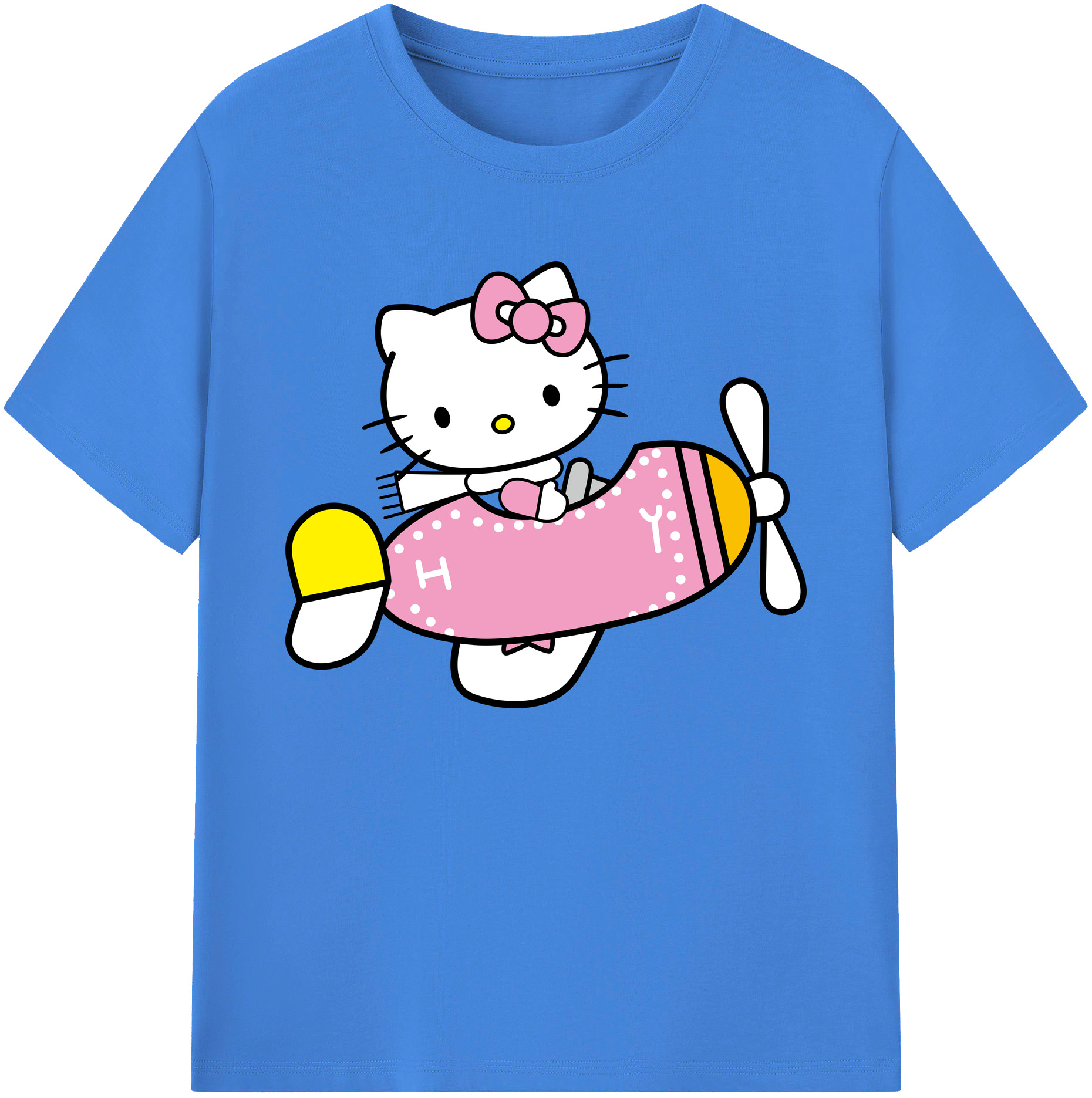 （画像用） Hello Kitty ハローキティ 綿100％ メンズ半袖Tシャツ｜肌触りやわらか＆通気性