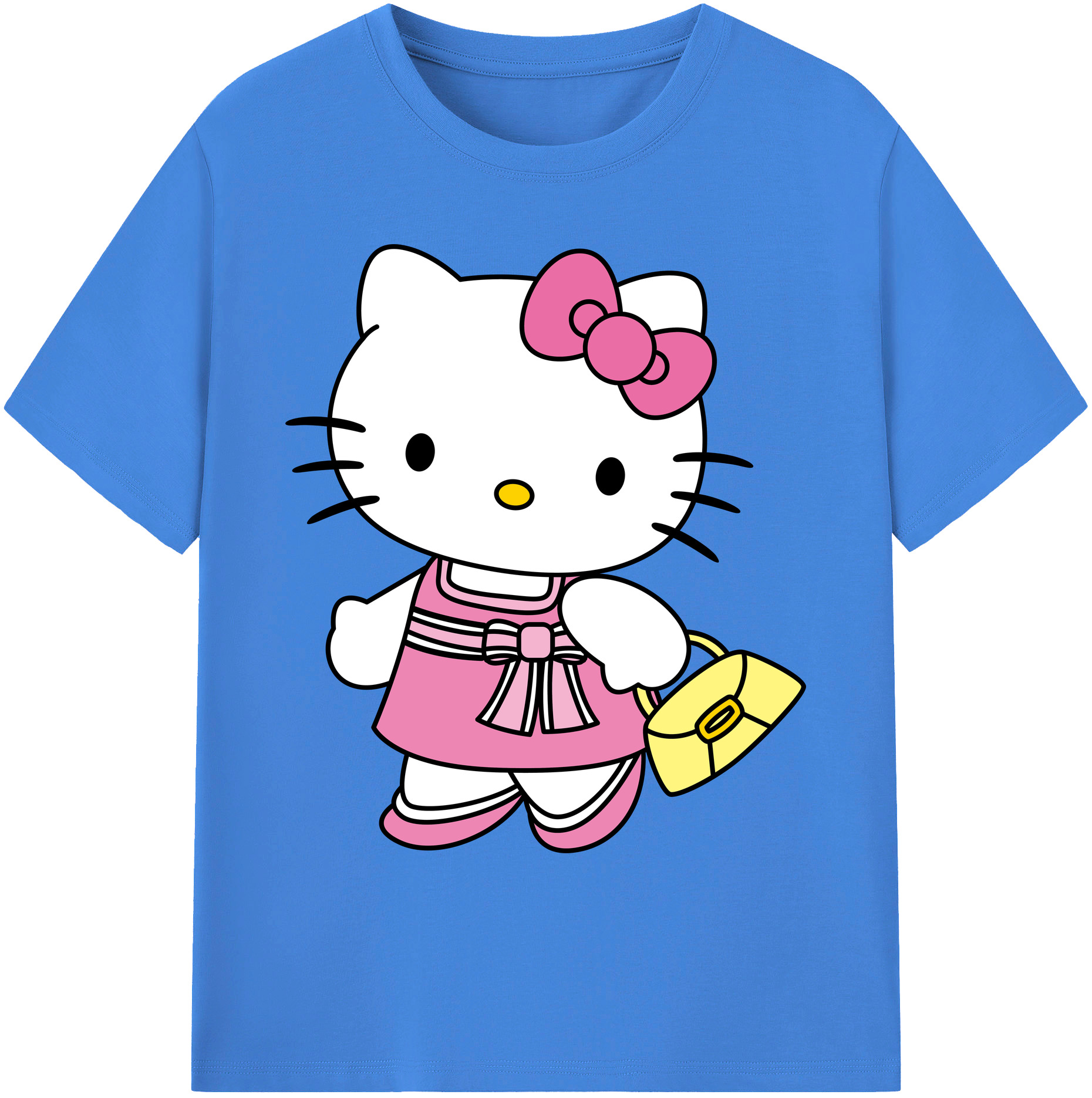 （画像用） Hello Kitty ハローキティ 綿100％ メンズ半袖Tシャツ｜肌触りやわらか＆通気性