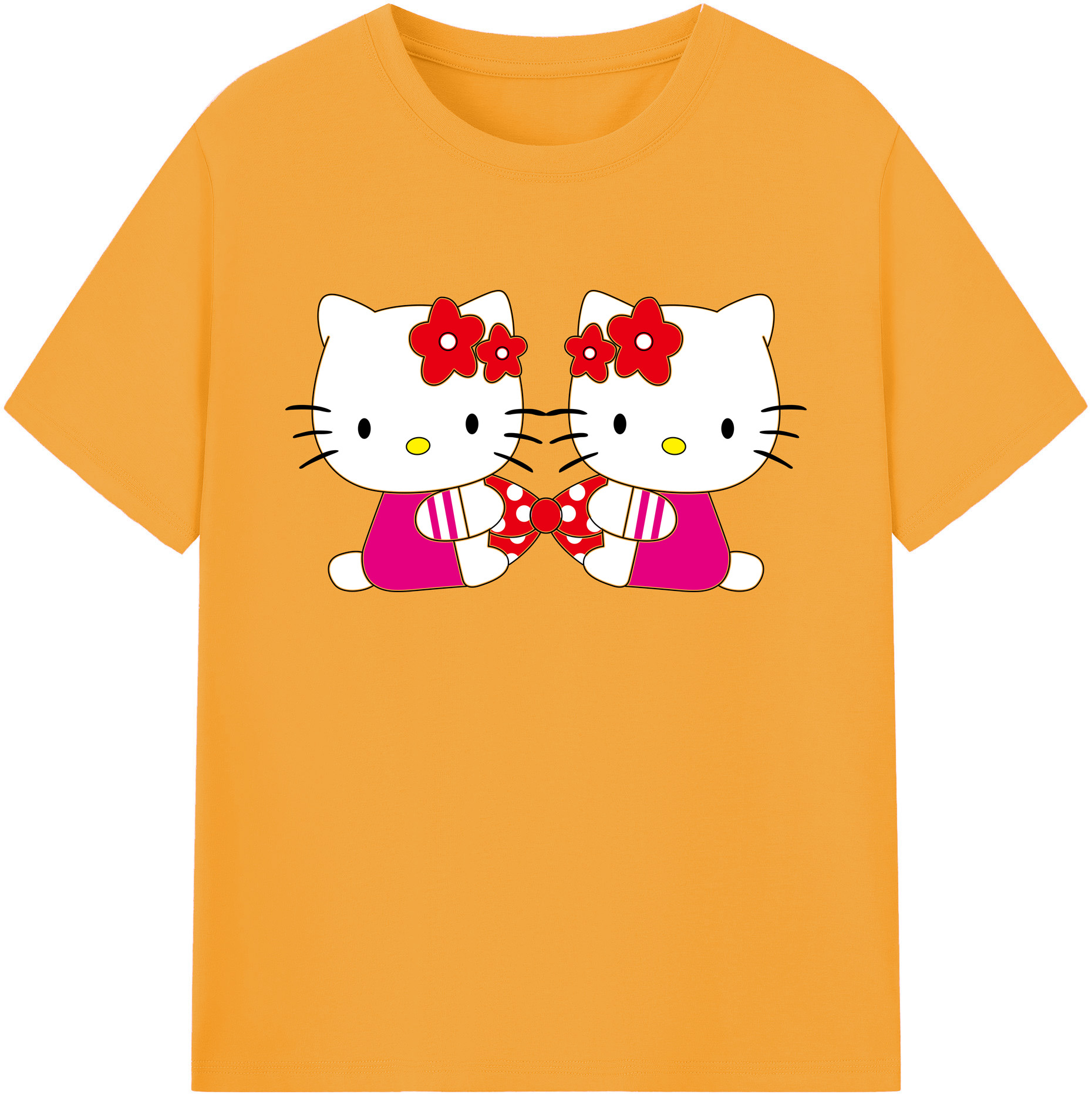（画像用） Hello Kitty ハローキティ 綿100％ メンズ半袖Tシャツ｜肌触りやわらか＆通気性