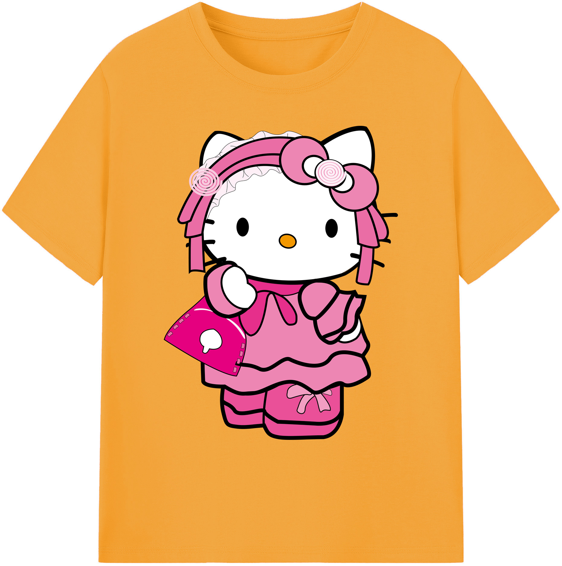 （画像用） Hello Kitty ハローキティ 綿100％ メンズ半袖Tシャツ｜肌触りやわらか＆通気性