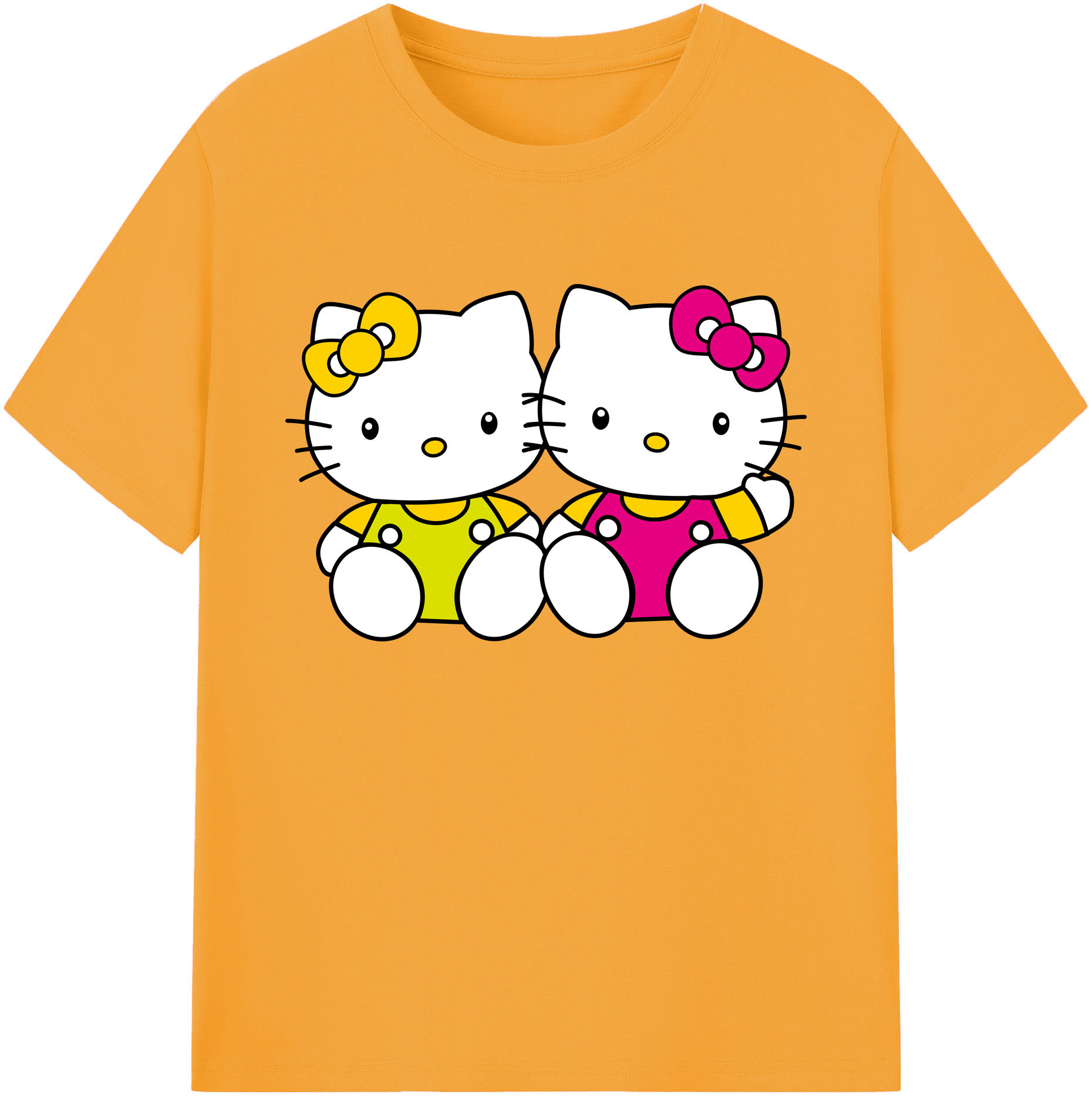 （画像用） Hello Kitty ハローキティ 綿100％ メンズ半袖Tシャツ｜肌触りやわらか＆通気性