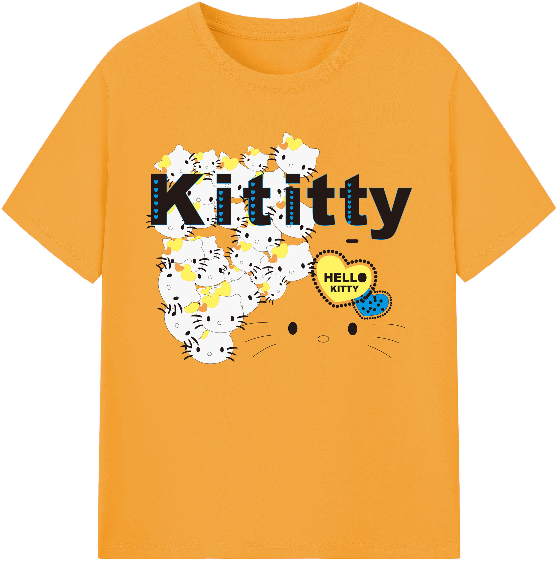 （画像用） Hello Kitty ハローキティ 綿100％ メンズ半袖Tシャツ｜肌触りやわらか＆通気性