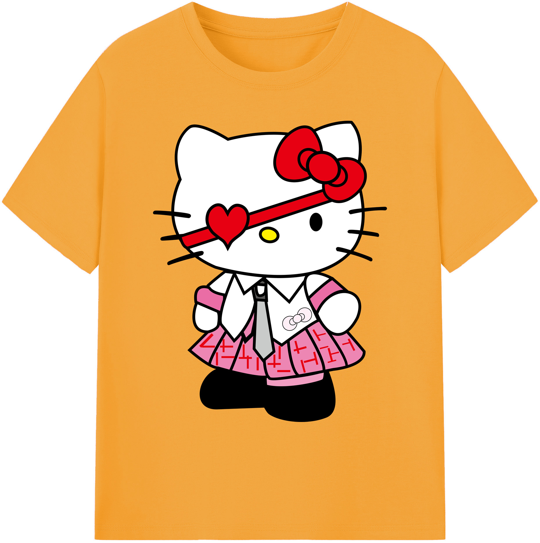 （画像用） Hello Kitty ハローキティ 綿100％ メンズ半袖Tシャツ｜肌触りやわらか＆通気性