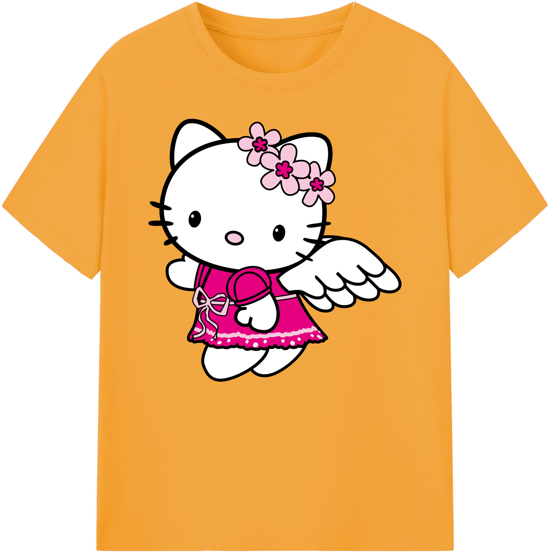 （画像用） Hello Kitty ハローキティ 綿100％ メンズ半袖Tシャツ｜肌触りやわらか＆通気性