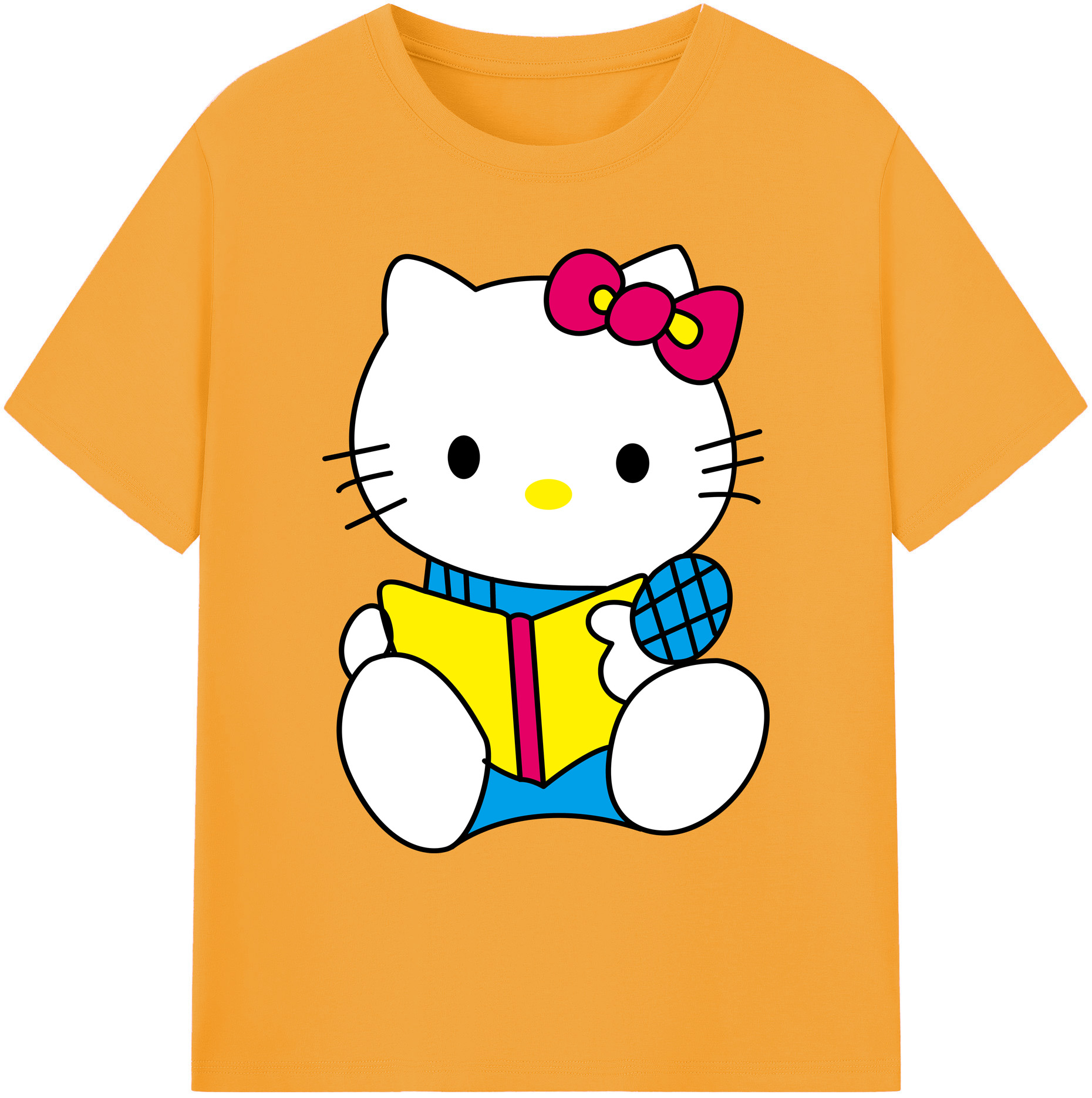 （画像用） Hello Kitty ハローキティ 綿100％ メンズ半袖Tシャツ｜肌触りやわらか＆通気性