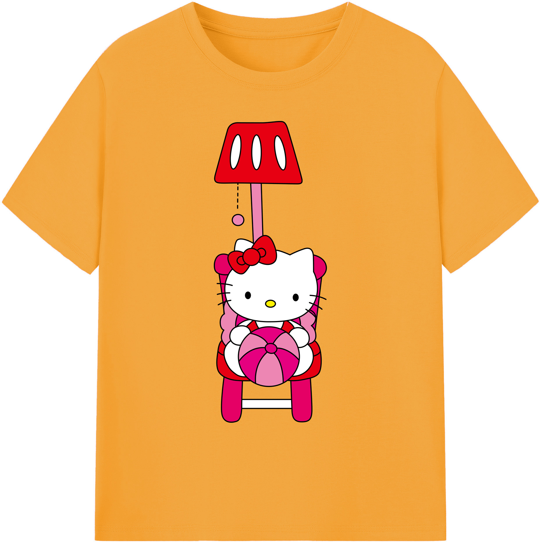 （画像用） Hello Kitty ハローキティ 綿100％ メンズ半袖Tシャツ｜肌触りやわらか＆通気性