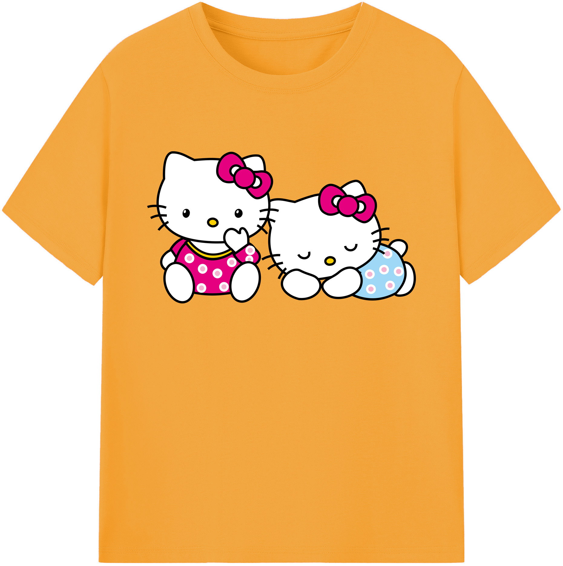 （画像用） Hello Kitty ハローキティ 綿100％ メンズ半袖Tシャツ｜肌触りやわらか＆通気性