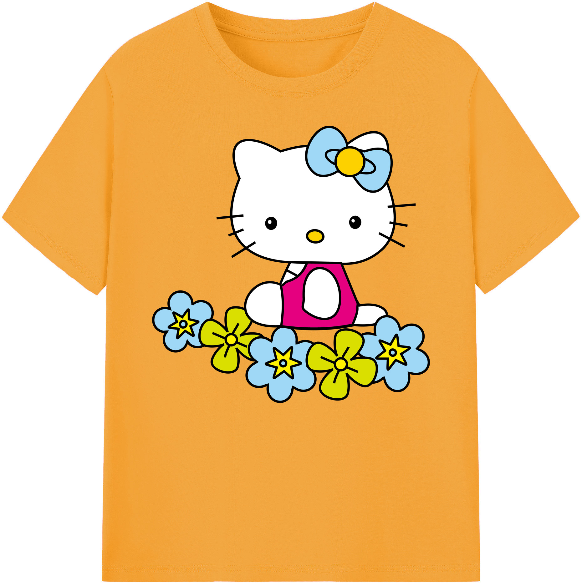 （画像用） Hello Kitty ハローキティ 綿100％ メンズ半袖Tシャツ｜肌触りやわらか＆通気性
