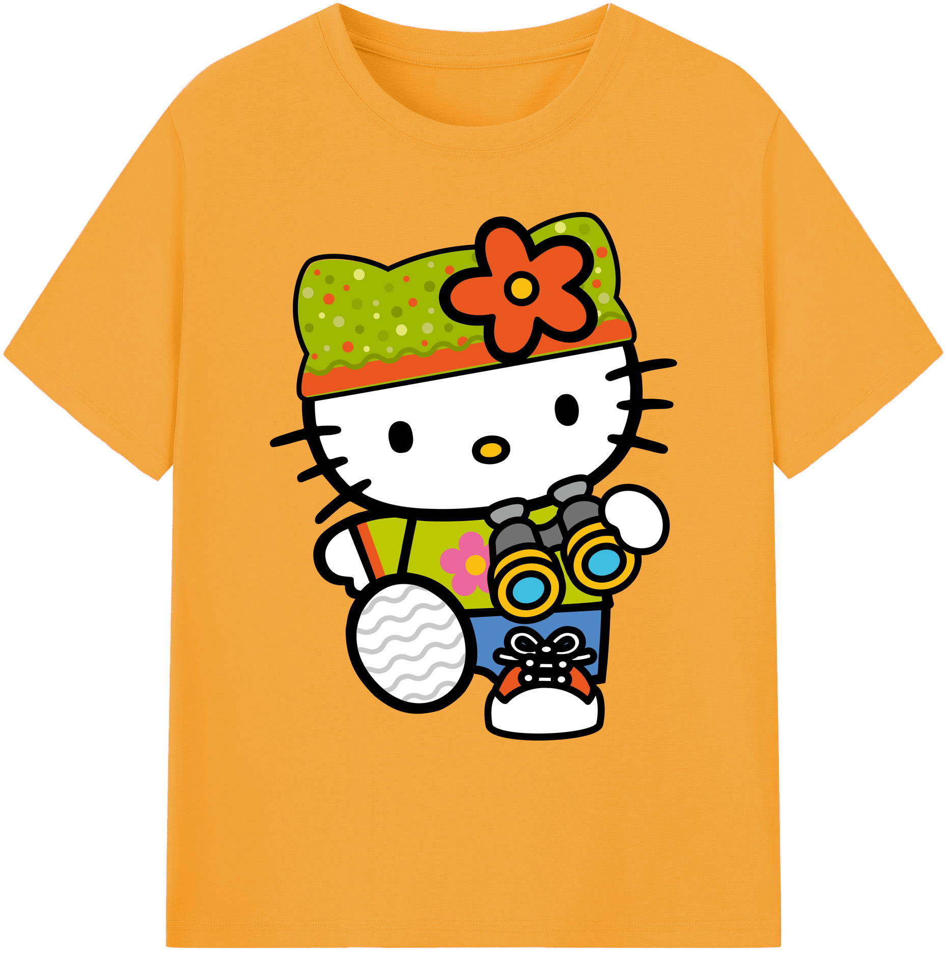 （画像用） Hello Kitty ハローキティ 綿100％ メンズ半袖Tシャツ｜肌触りやわらか＆通気性