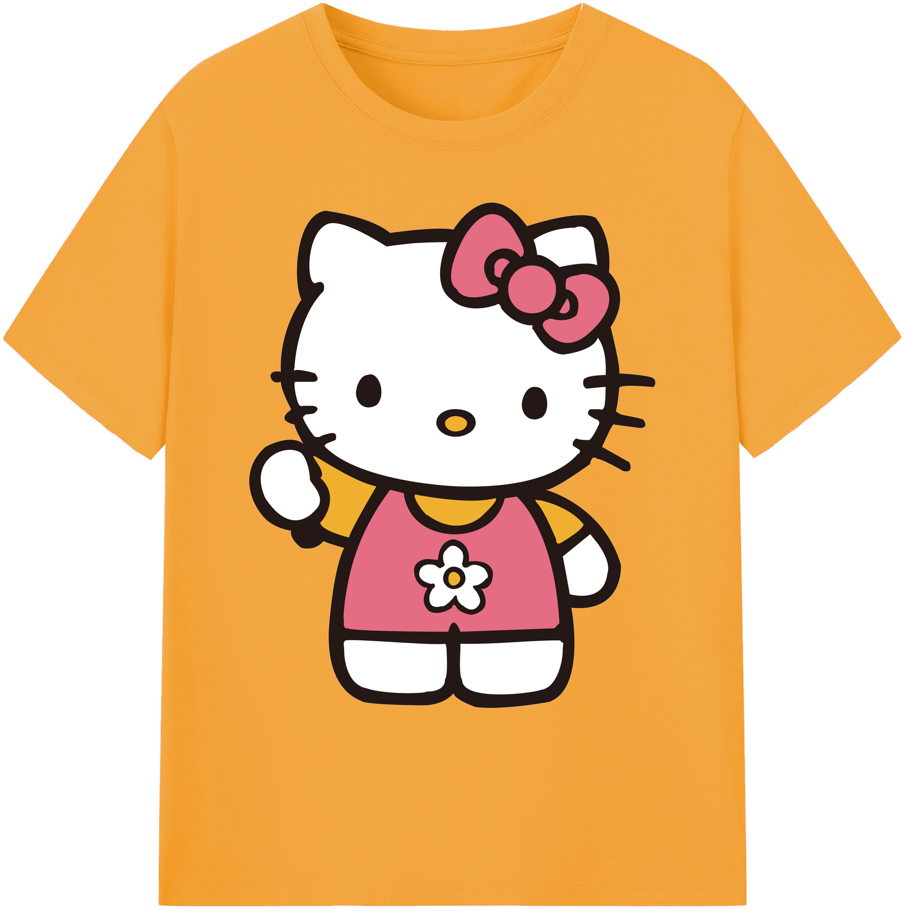 （画像用） Hello Kitty ハローキティ 綿100％ メンズ半袖Tシャツ｜肌触りやわらか＆通気性