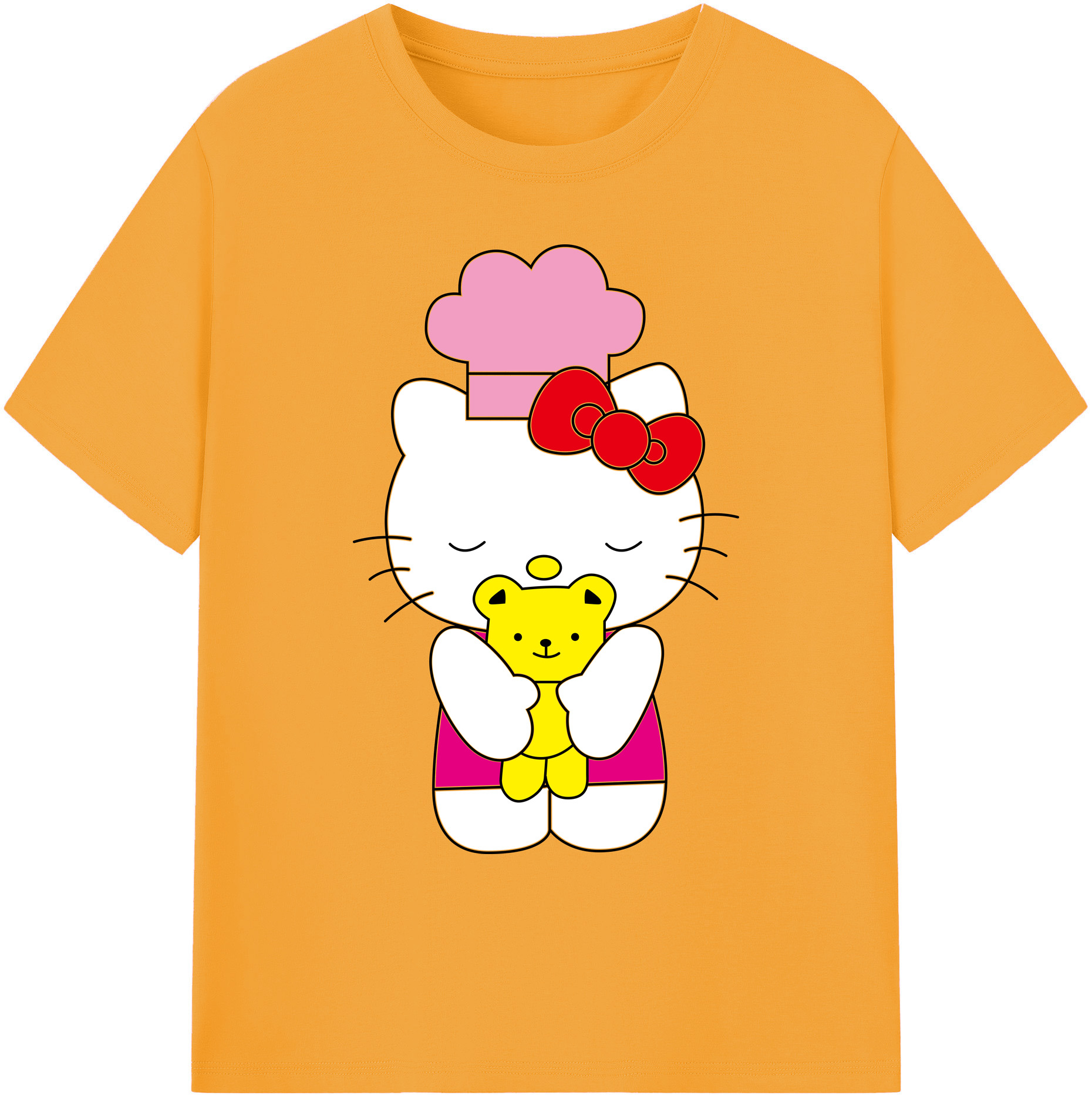 （画像用） Hello Kitty ハローキティ 綿100％ メンズ半袖Tシャツ｜肌触りやわらか＆通気性