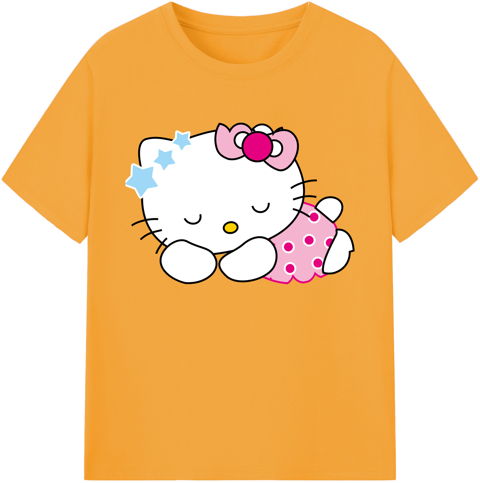 （画像用） Hello Kitty ハローキティ 綿100％ メンズ半袖Tシャツ｜肌触りやわらか＆通気性
