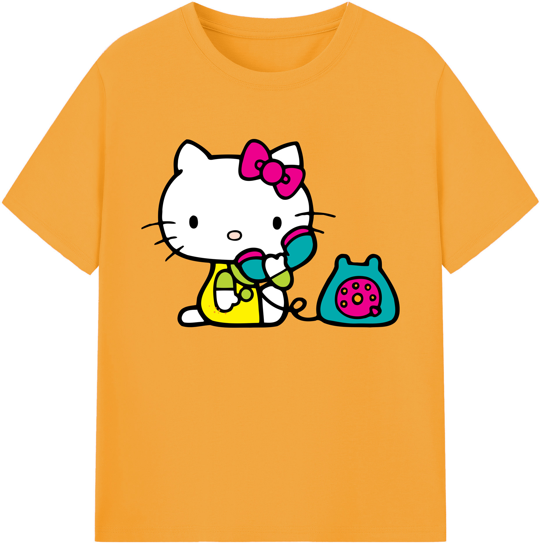 （画像用） Hello Kitty ハローキティ 綿100％ メンズ半袖Tシャツ｜肌触りやわらか＆通気性