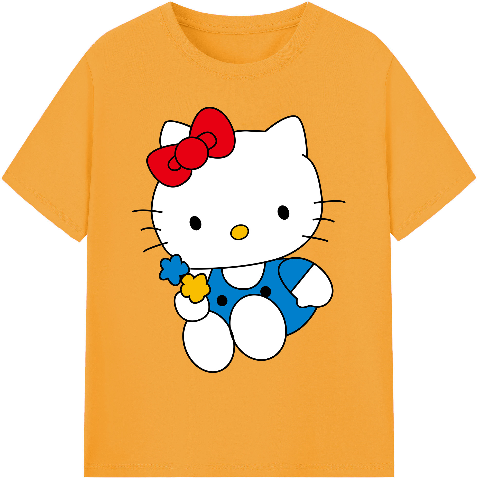 （画像用） Hello Kitty ハローキティ 綿100％ メンズ半袖Tシャツ｜肌触りやわらか＆通気性