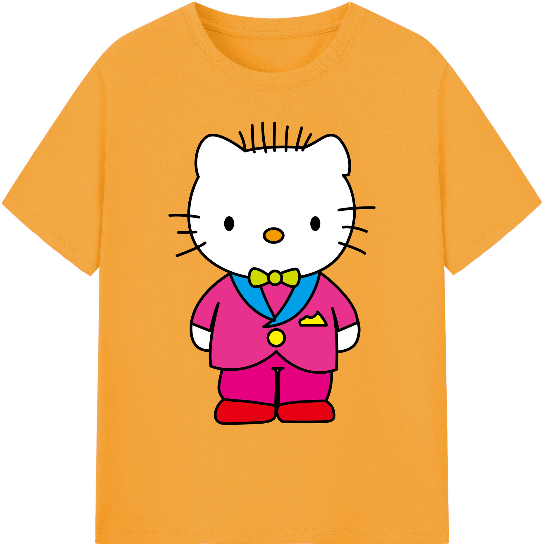 （画像用） Hello Kitty ハローキティ 綿100％ メンズ半袖Tシャツ｜肌触りやわらか＆通気性