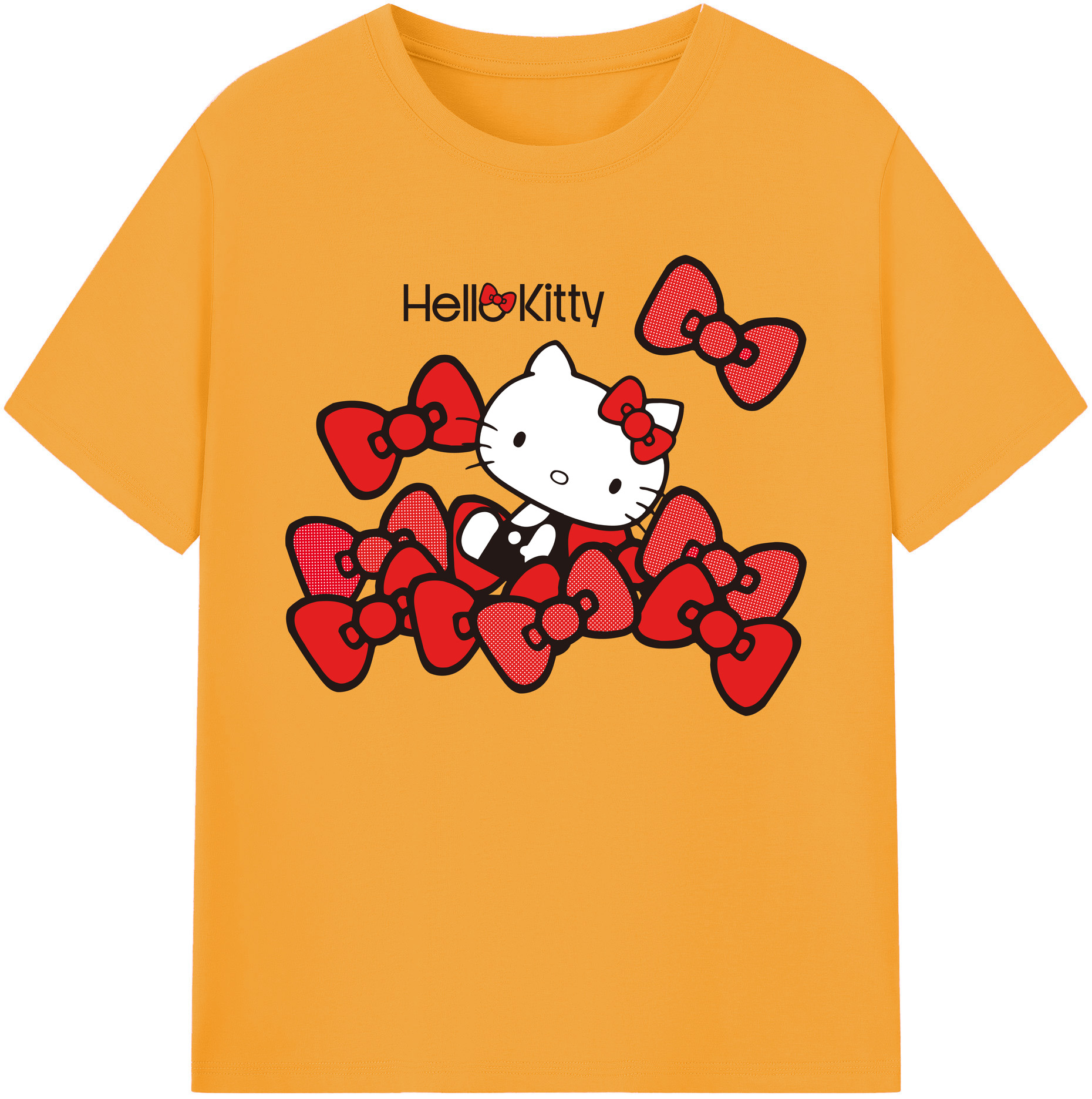 （画像用） Hello Kitty ハローキティ 綿100％ メンズ半袖Tシャツ｜肌触りやわらか＆通気性