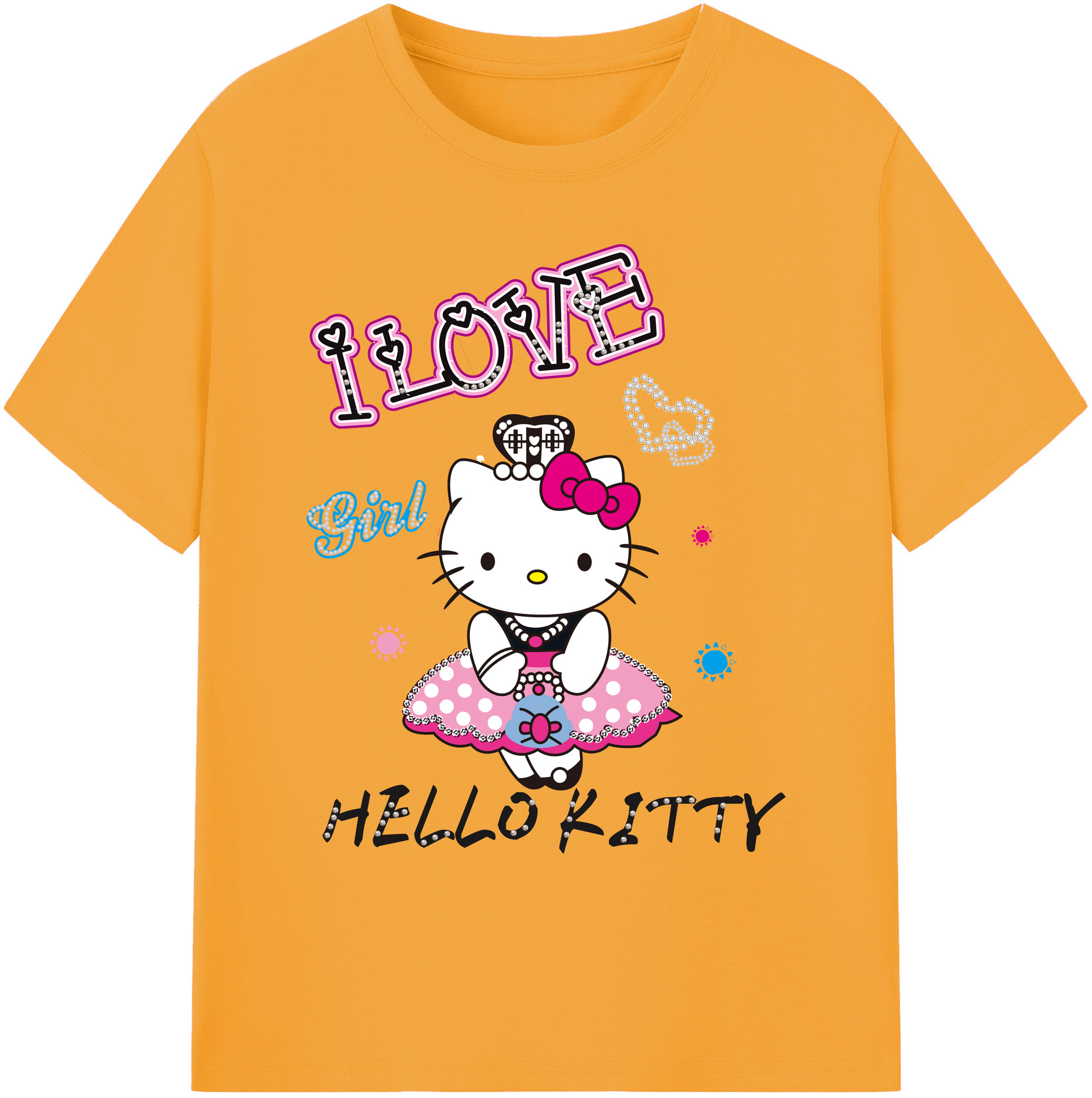 （画像用） Hello Kitty ハローキティ 綿100％ メンズ半袖Tシャツ｜肌触りやわらか＆通気性