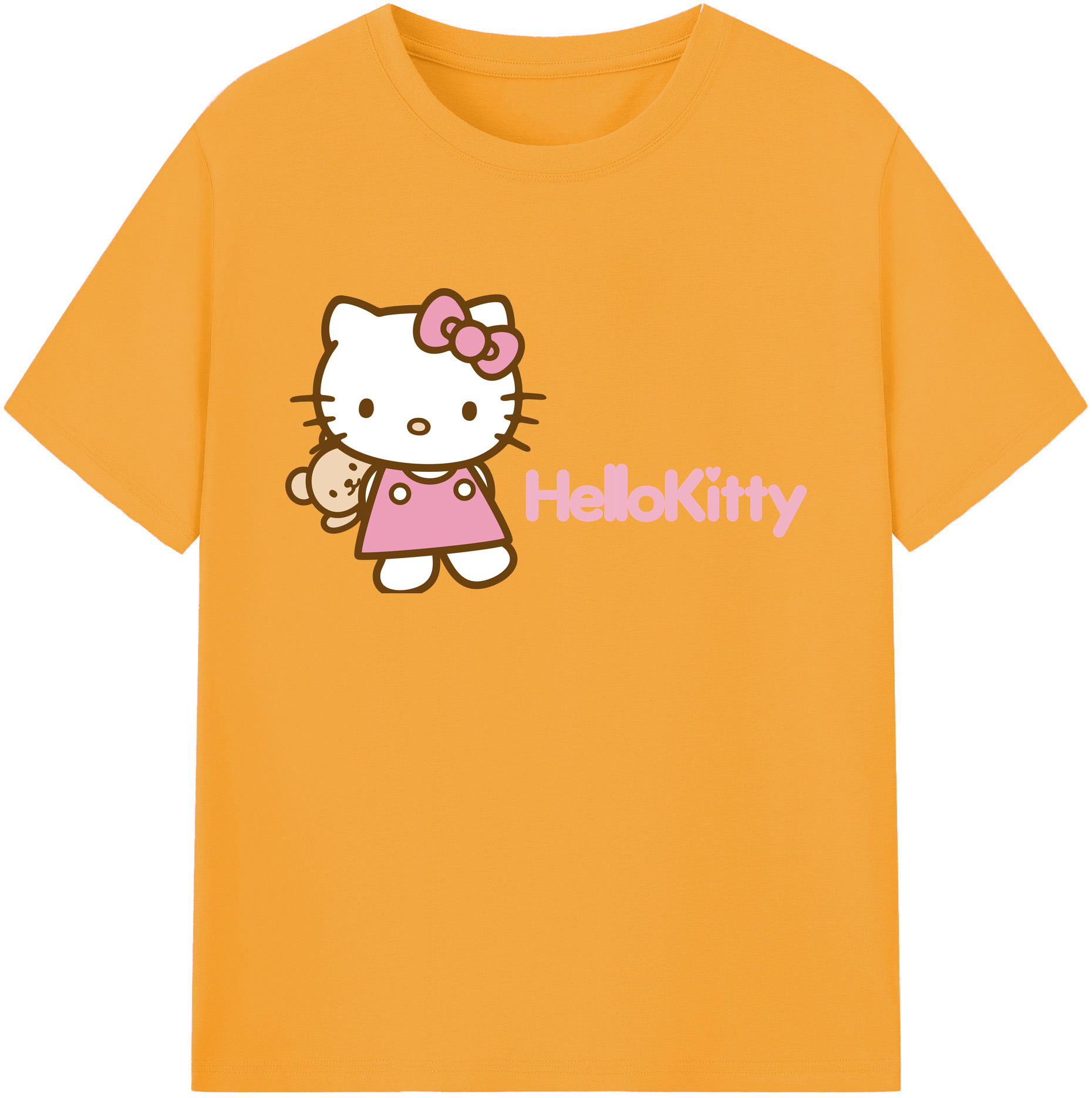 （画像用） Hello Kitty ハローキティ 綿100％ メンズ半袖Tシャツ｜肌触りやわらか＆通気性