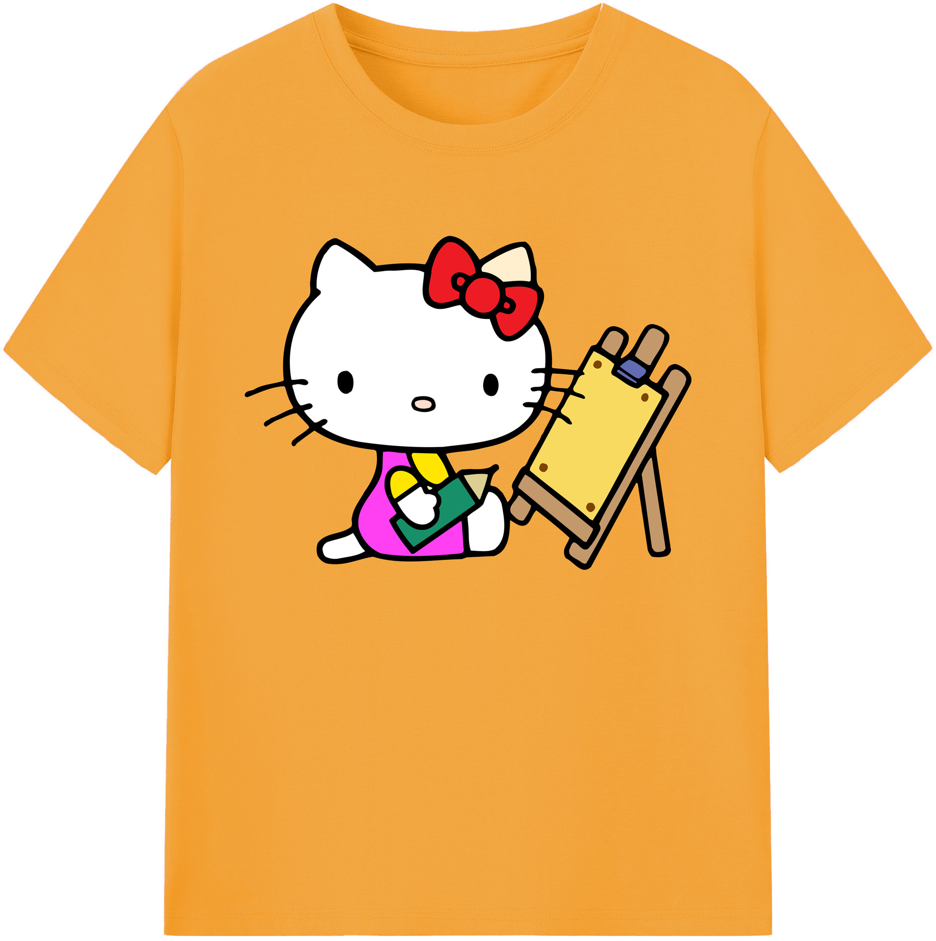 （画像用） Hello Kitty ハローキティ 綿100％ メンズ半袖Tシャツ｜肌触りやわらか＆通気性