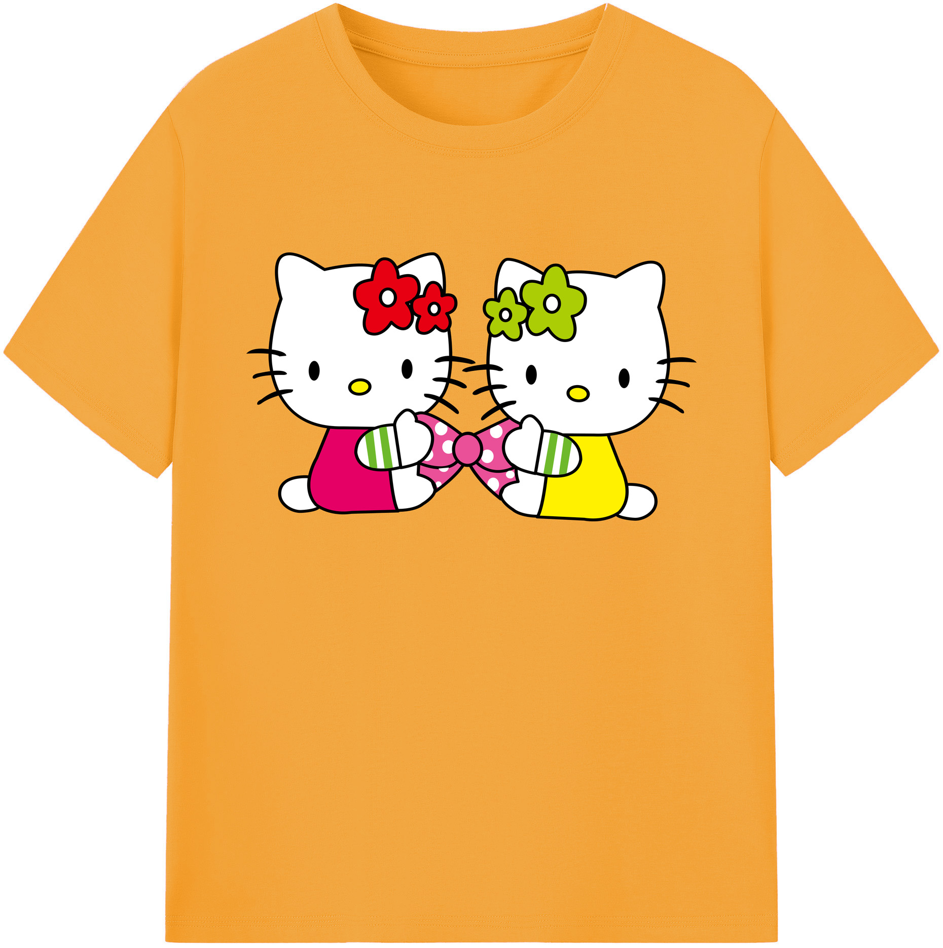 （画像用） Hello Kitty ハローキティ 綿100％ メンズ半袖Tシャツ｜肌触りやわらか＆通気性