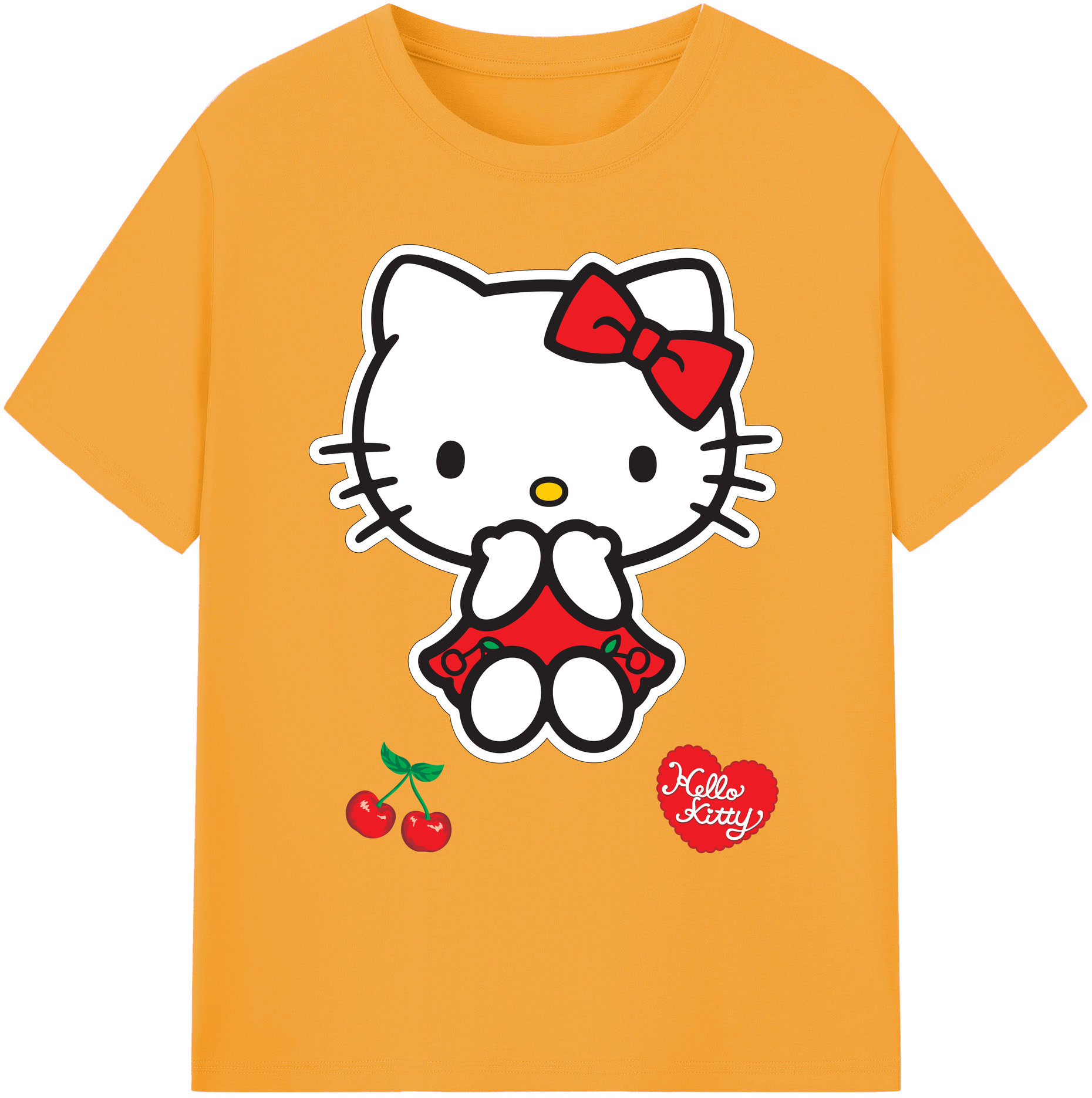 （画像用） Hello Kitty ハローキティ 綿100％ メンズ半袖Tシャツ｜肌触りやわらか＆通気性