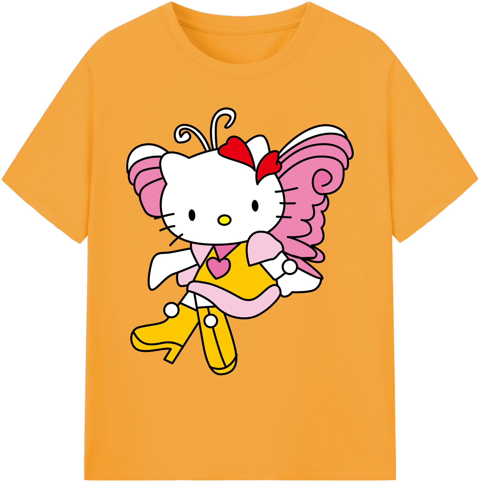 （画像用） Hello Kitty ハローキティ 綿100％ メンズ半袖Tシャツ｜肌触りやわらか＆通気性
