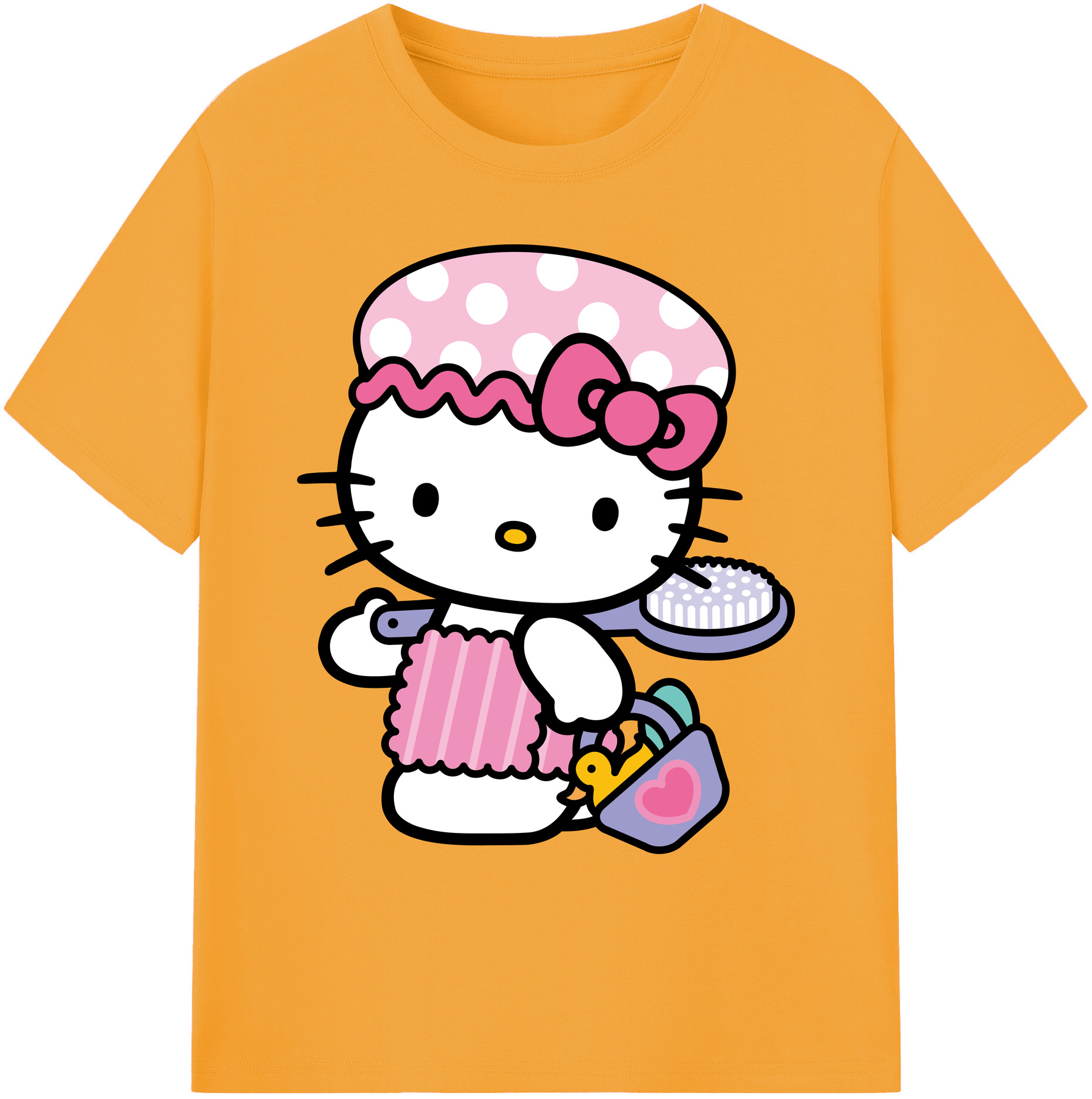 （画像用） Hello Kitty ハローキティ 綿100％ メンズ半袖Tシャツ｜肌触りやわらか＆通気性