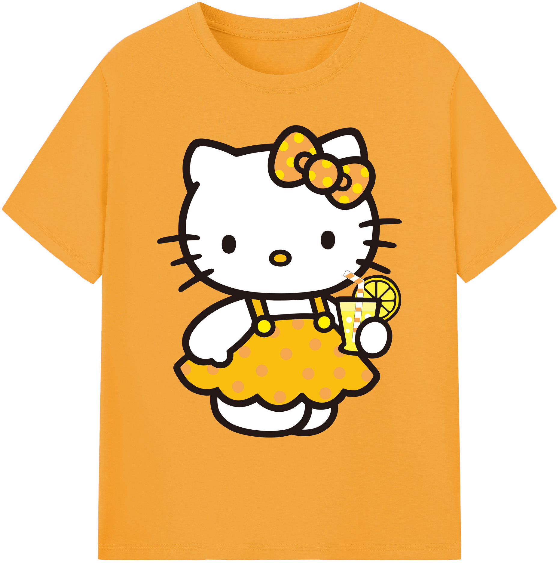 （画像用） Hello Kitty ハローキティ 綿100％ メンズ半袖Tシャツ｜肌触りやわらか＆通気性