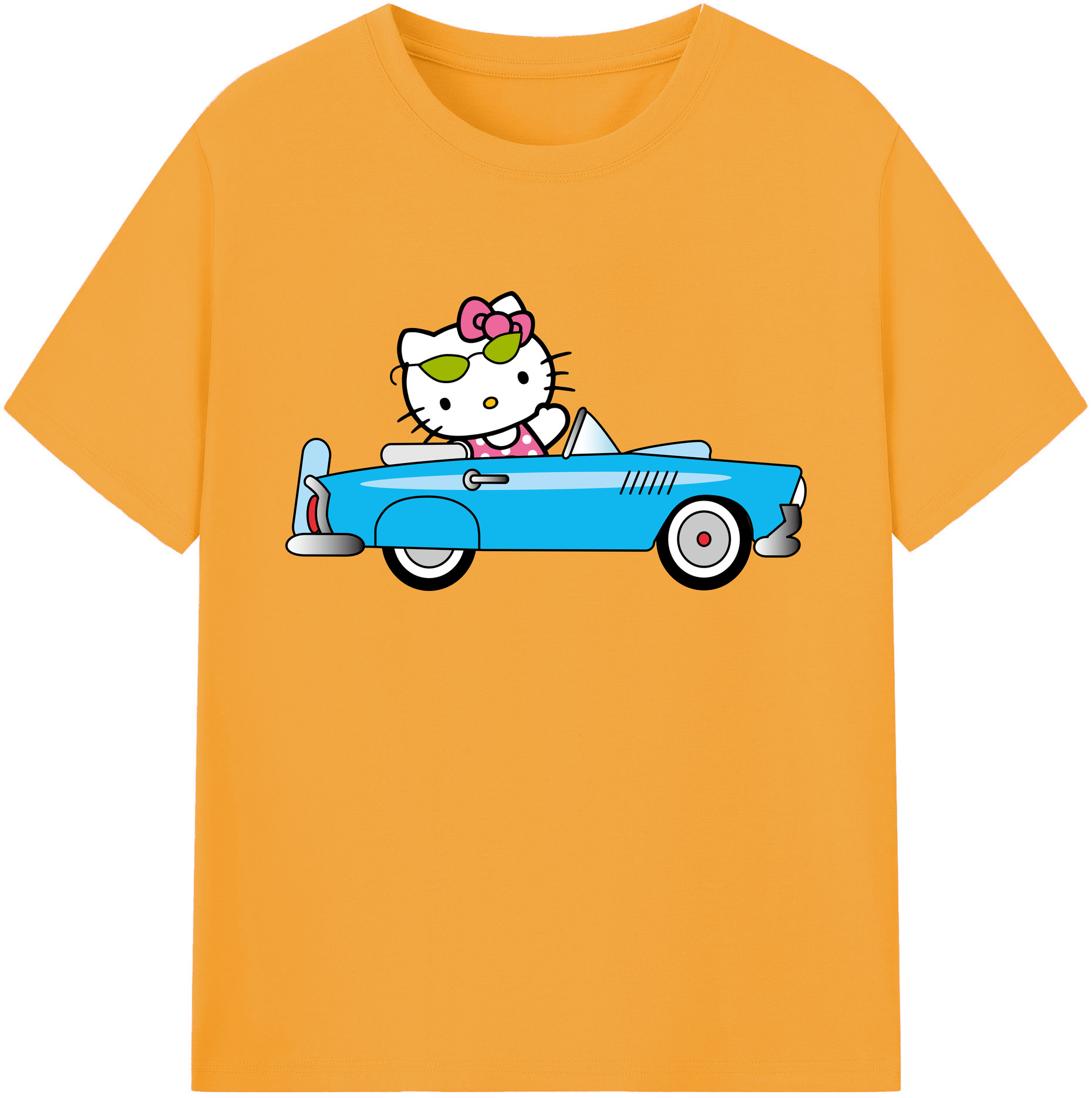 （画像用） Hello Kitty ハローキティ 綿100％ メンズ半袖Tシャツ｜肌触りやわらか＆通気性