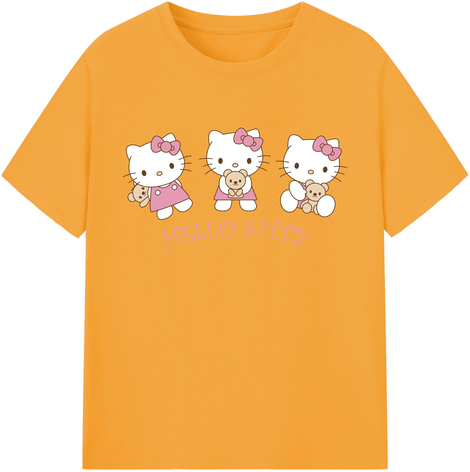 （画像用） Hello Kitty ハローキティ 綿100％ メンズ半袖Tシャツ｜肌触りやわらか＆通気性