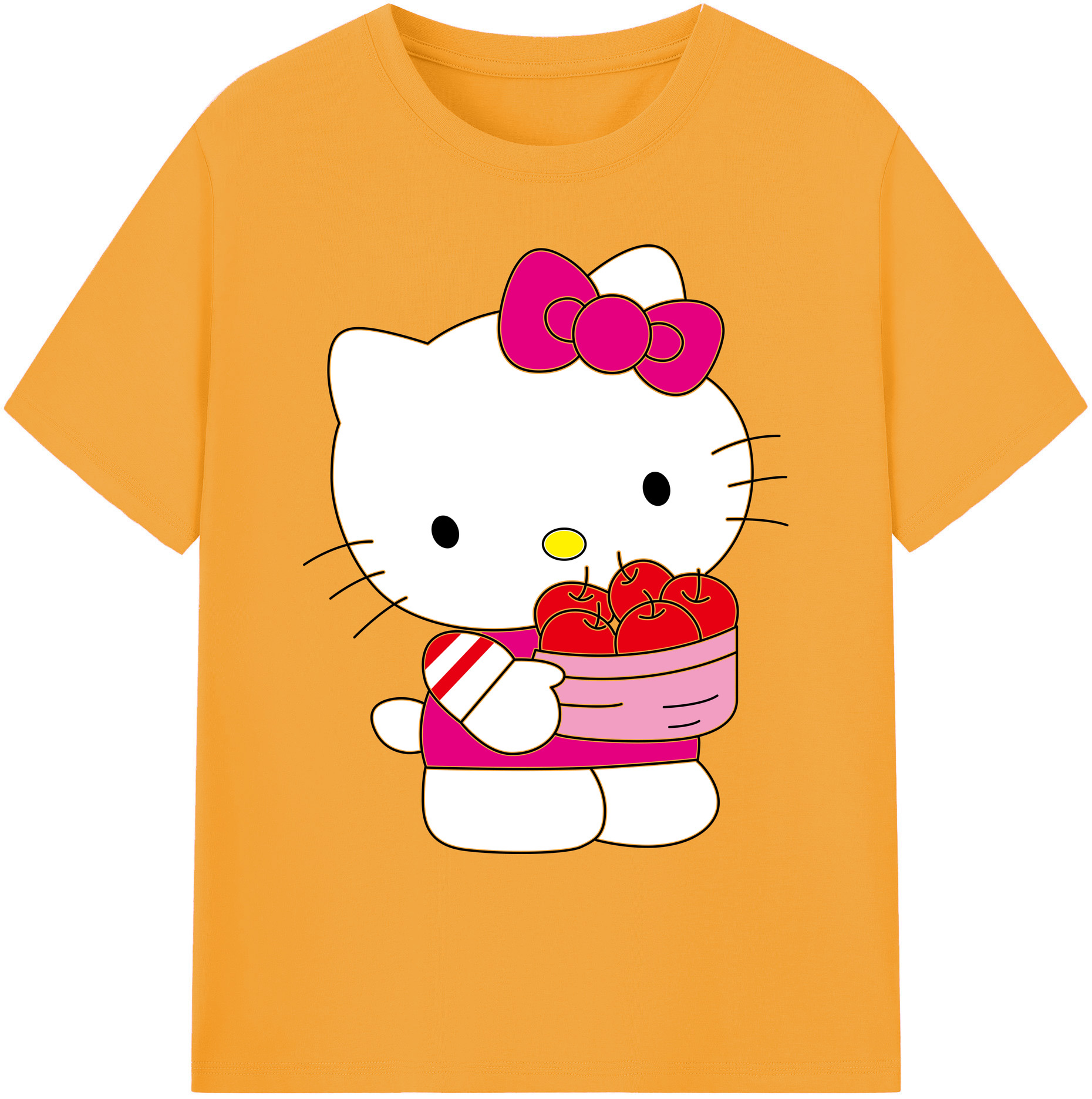 （画像用） Hello Kitty ハローキティ 綿100％ メンズ半袖Tシャツ｜肌触りやわらか＆通気性