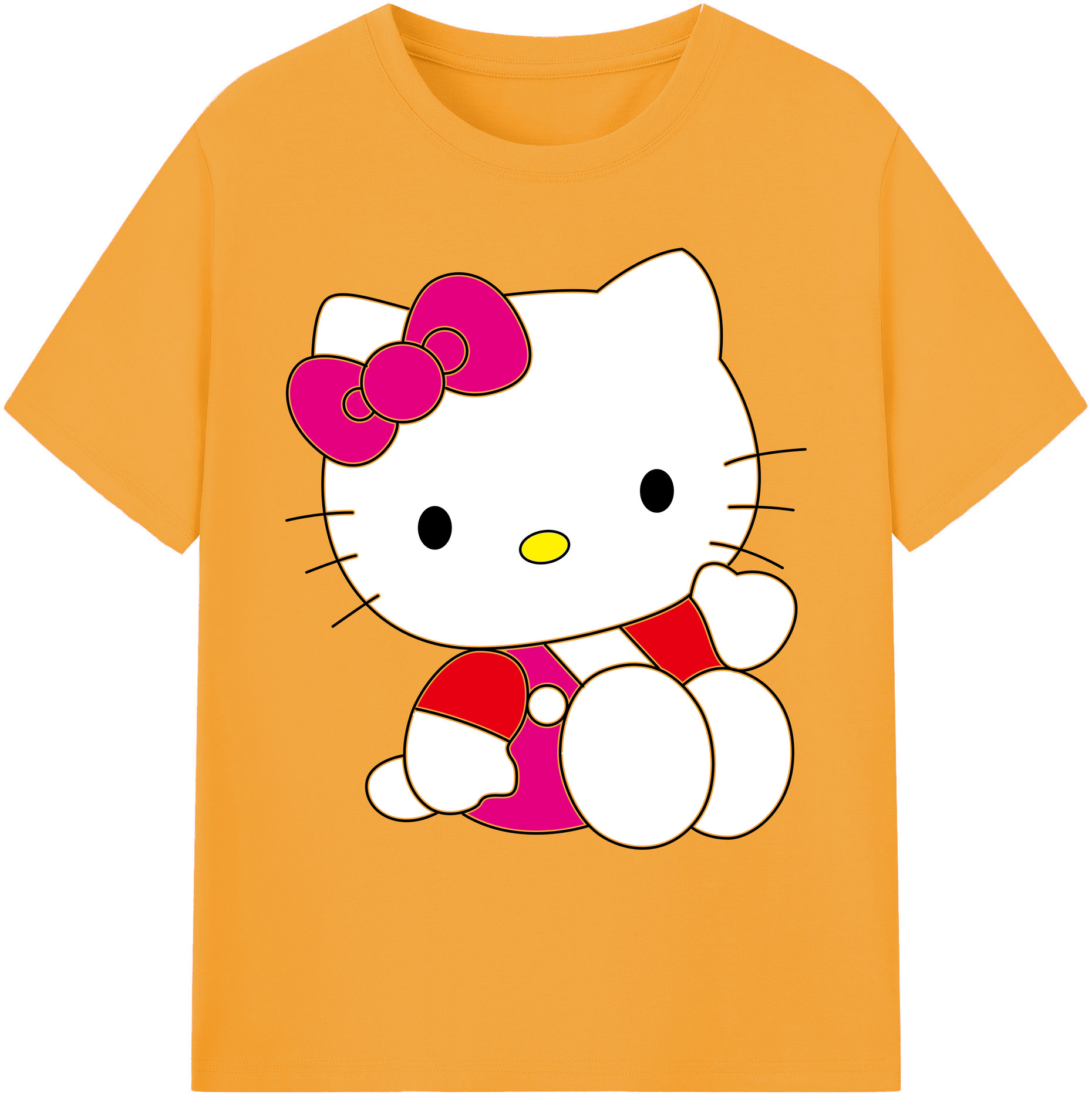 （画像用） Hello Kitty ハローキティ 綿100％ メンズ半袖Tシャツ｜肌触りやわらか＆通気性