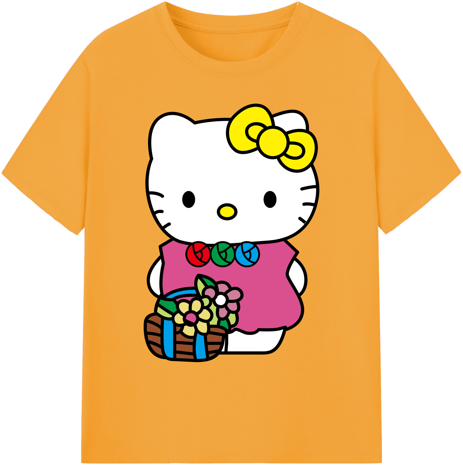 （画像用） Hello Kitty ハローキティ 綿100％ メンズ半袖Tシャツ｜肌触りやわらか＆通気性