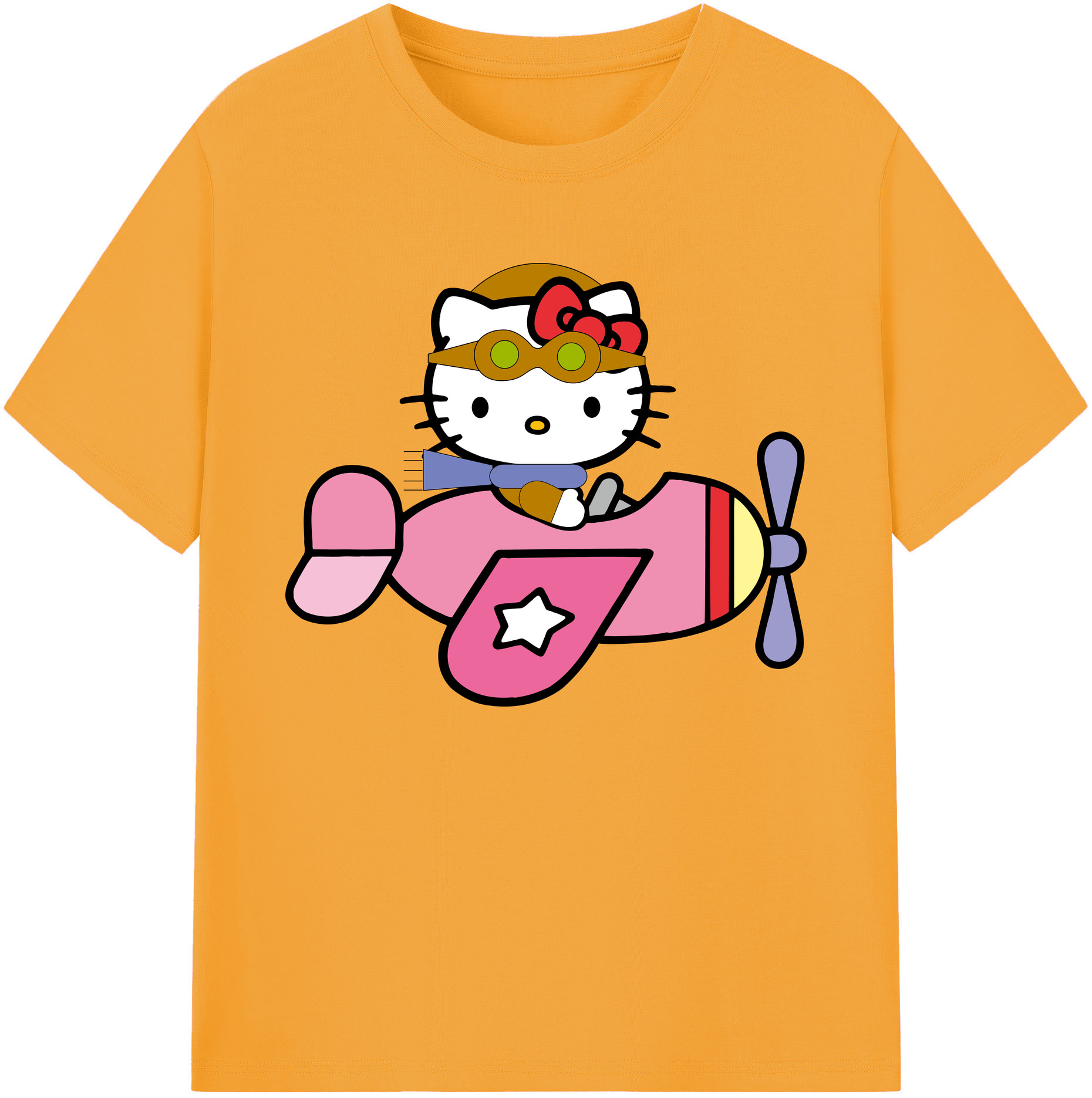（画像用） Hello Kitty ハローキティ 綿100％ メンズ半袖Tシャツ｜肌触りやわらか＆通気性