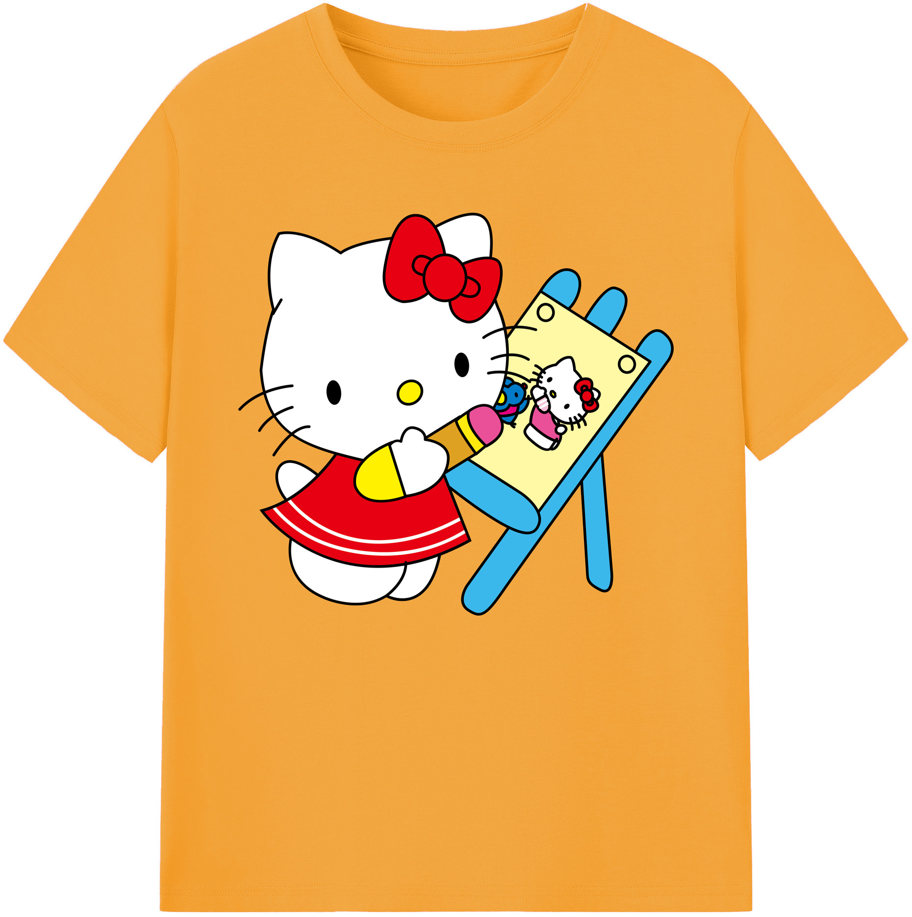 （画像用） Hello Kitty ハローキティ 綿100％ メンズ半袖Tシャツ｜肌触りやわらか＆通気性