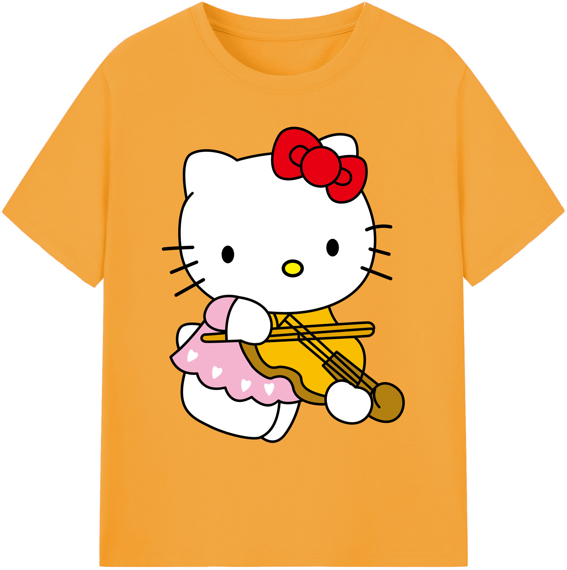 （画像用） Hello Kitty ハローキティ 綿100％ メンズ半袖Tシャツ｜肌触りやわらか＆通気性