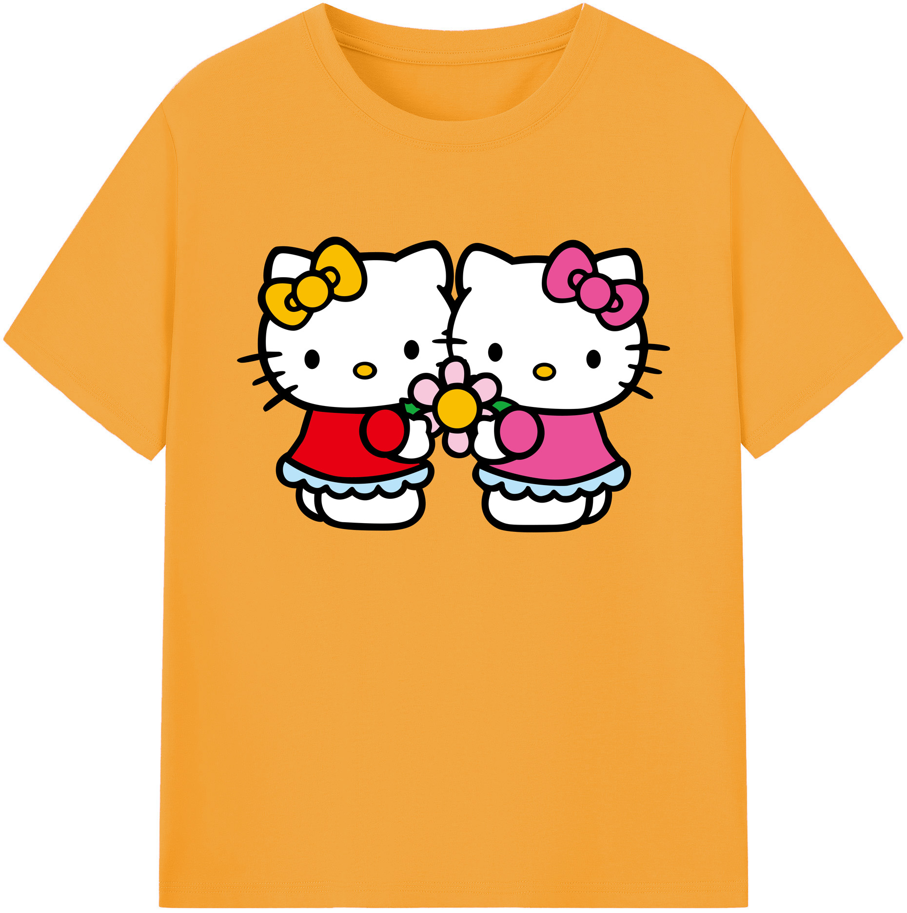 （画像用） Hello Kitty ハローキティ 綿100％ メンズ半袖Tシャツ｜肌触りやわらか＆通気性