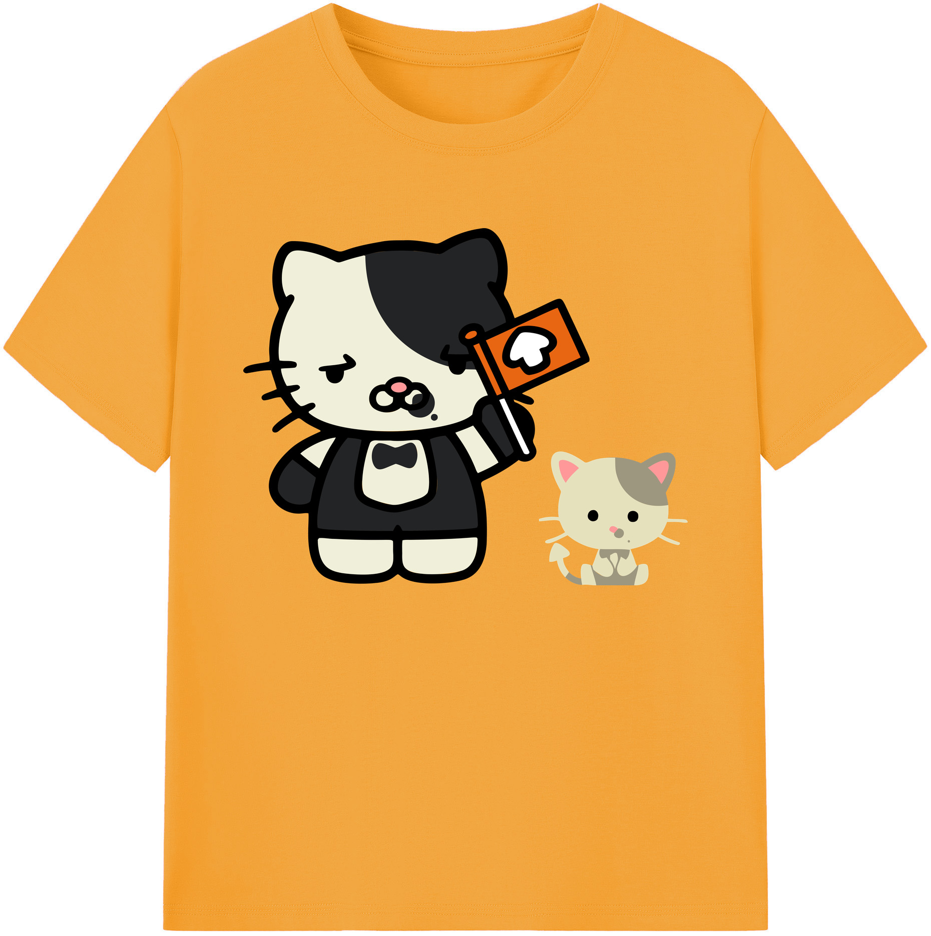 （画像用） Hello Kitty ハローキティ 綿100％ メンズ半袖Tシャツ｜肌触りやわらか＆通気性