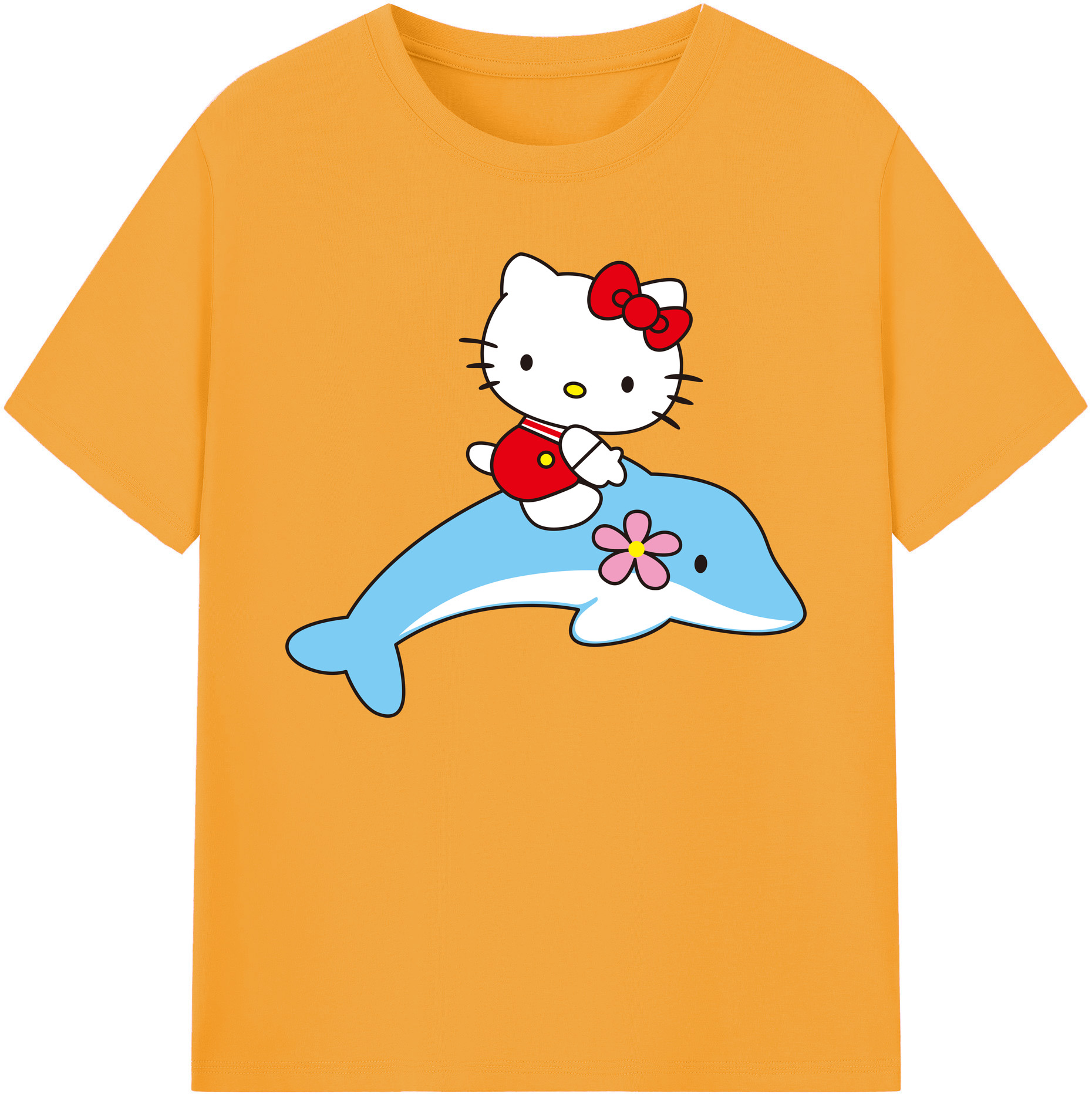 （画像用） Hello Kitty ハローキティ 綿100％ メンズ半袖Tシャツ｜肌触りやわらか＆通気性