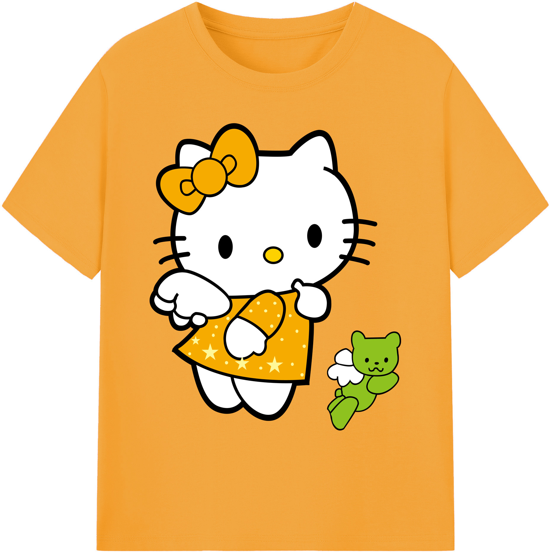 （画像用） Hello Kitty ハローキティ 綿100％ メンズ半袖Tシャツ｜肌触りやわらか＆通気性