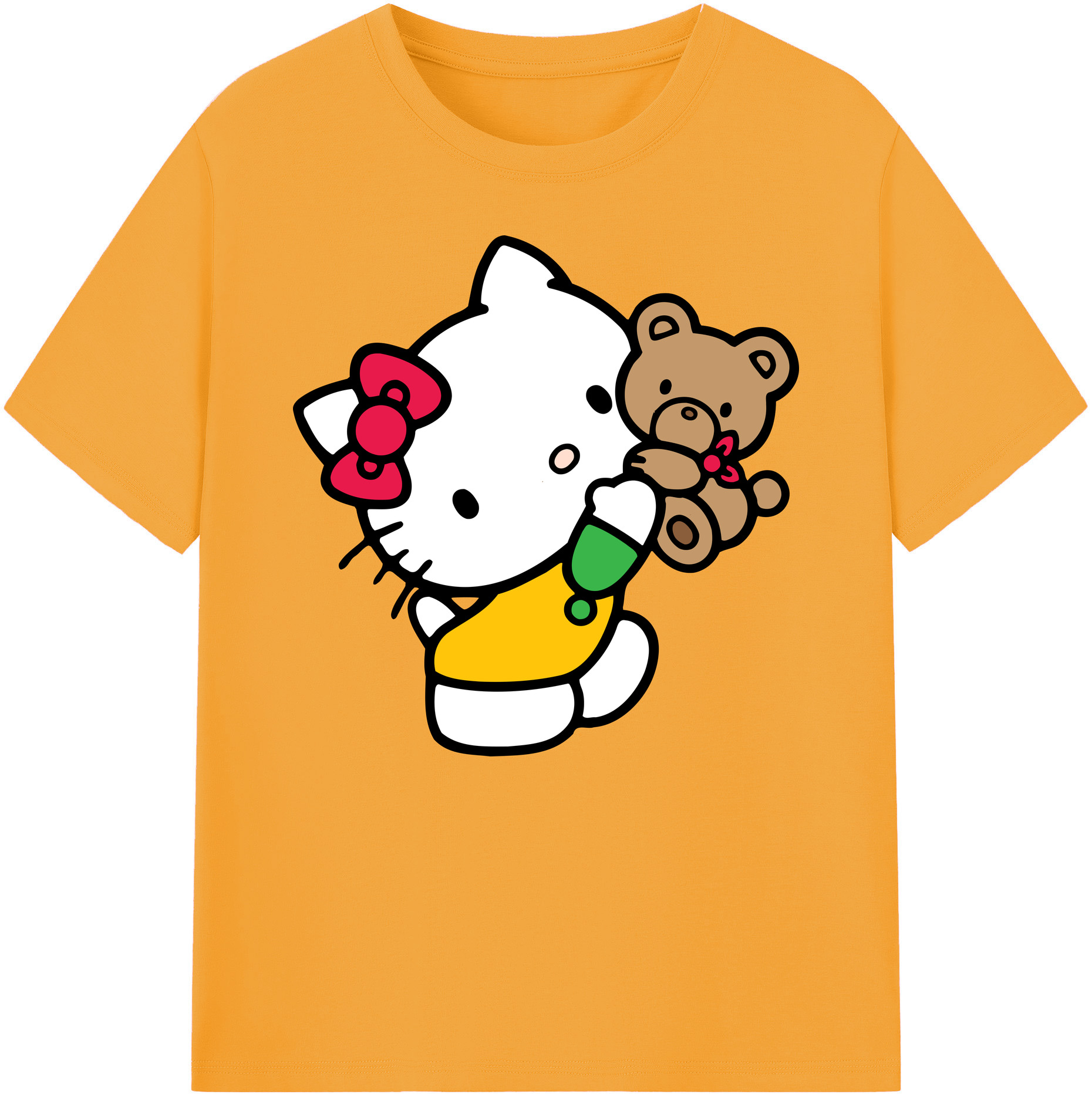 （画像用） Hello Kitty ハローキティ 綿100％ メンズ半袖Tシャツ｜肌触りやわらか＆通気性