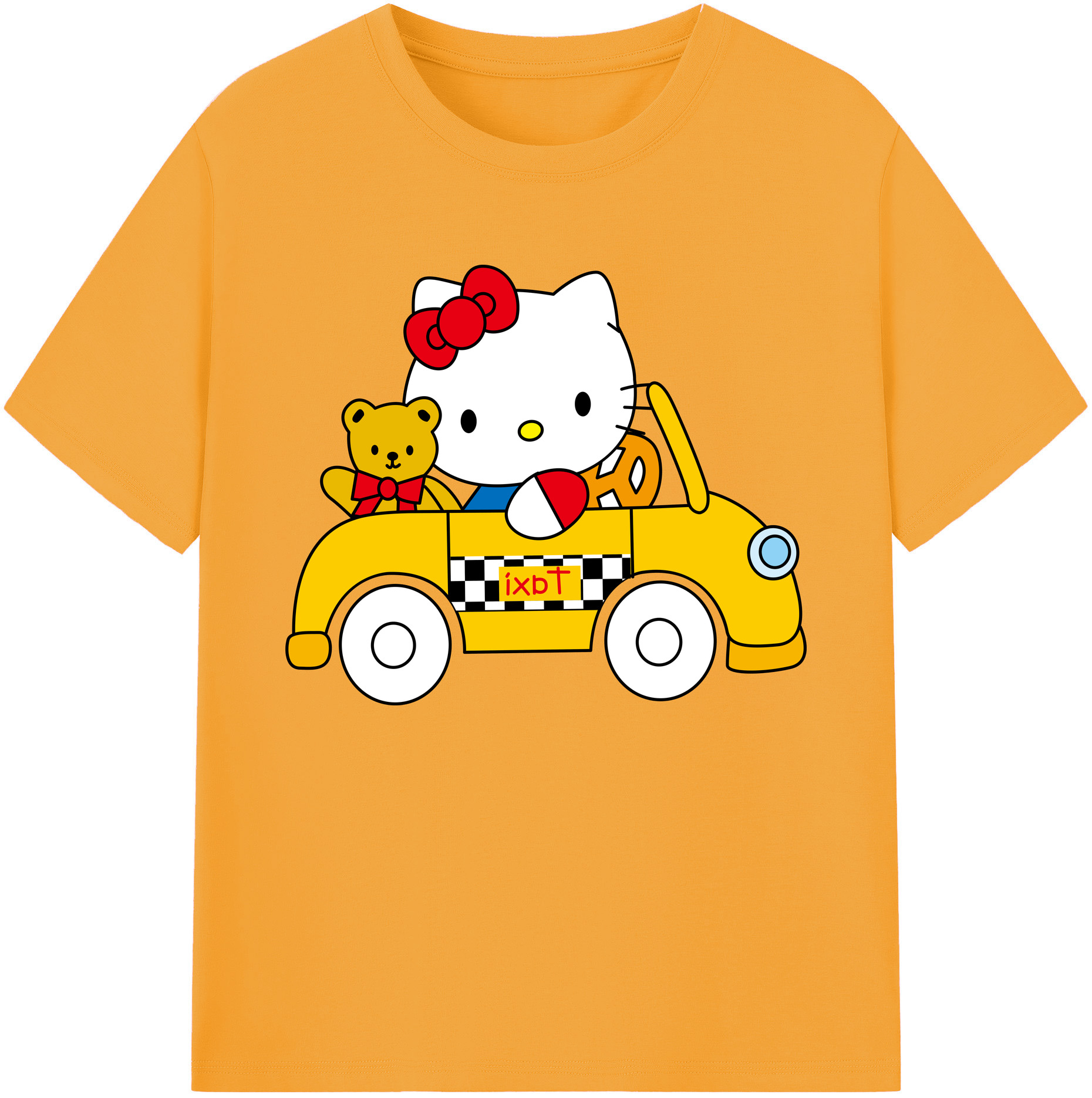 （画像用） Hello Kitty ハローキティ 綿100％ メンズ半袖Tシャツ｜肌触りやわらか＆通気性