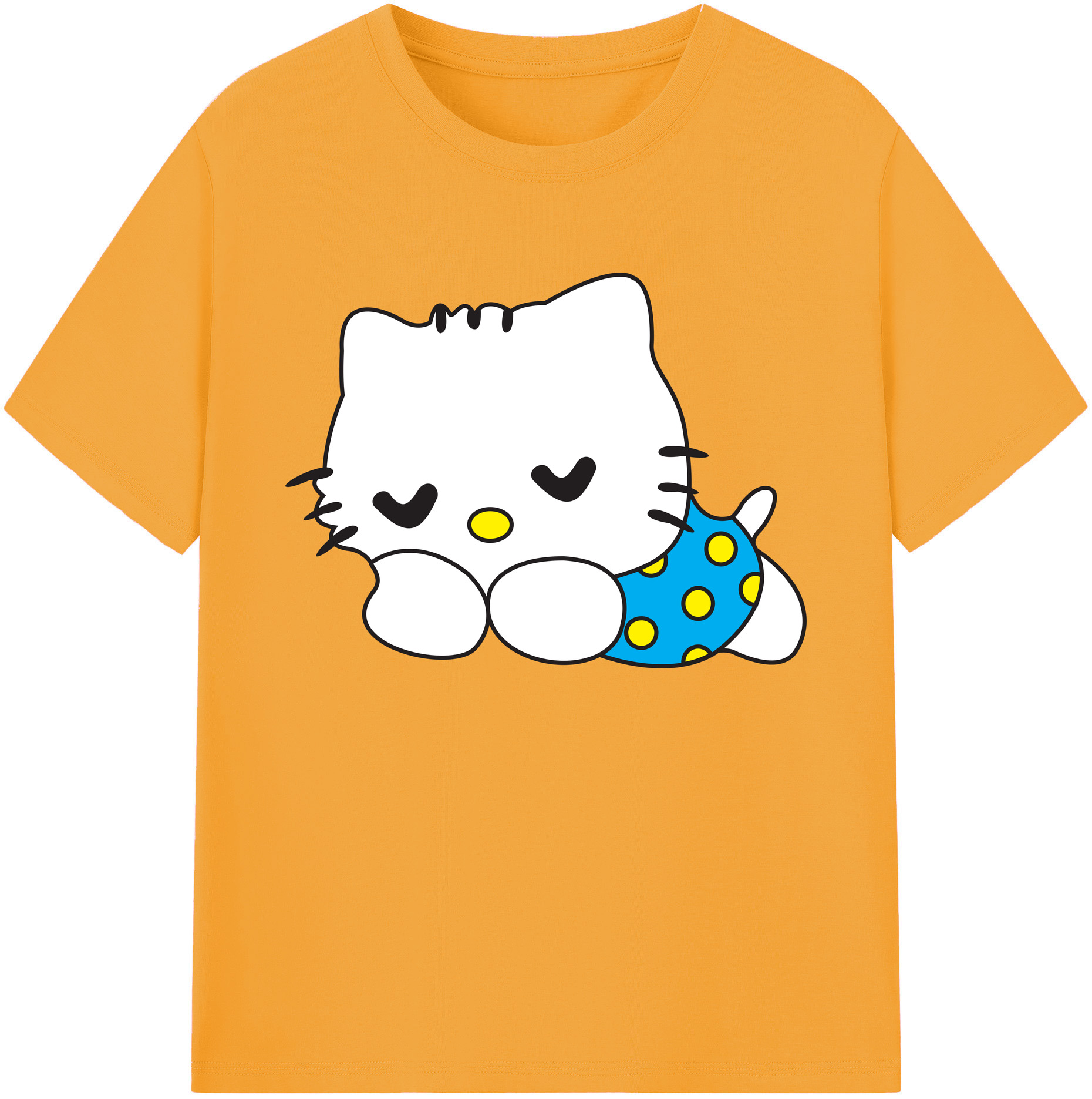 （画像用） Hello Kitty ハローキティ 綿100％ メンズ半袖Tシャツ｜肌触りやわらか＆通気性