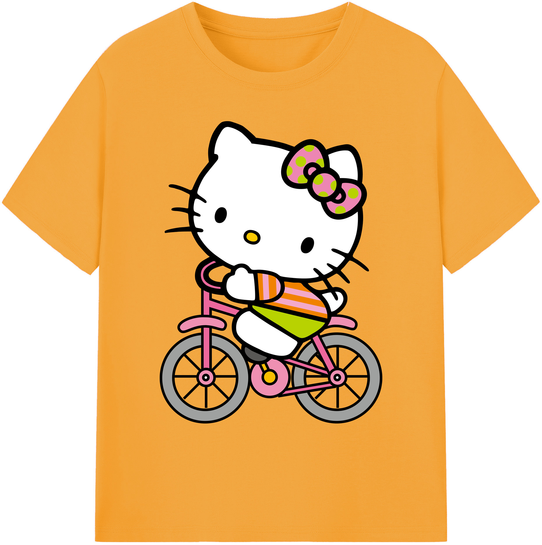 （画像用） Hello Kitty ハローキティ 綿100％ メンズ半袖Tシャツ｜肌触りやわらか＆通気性