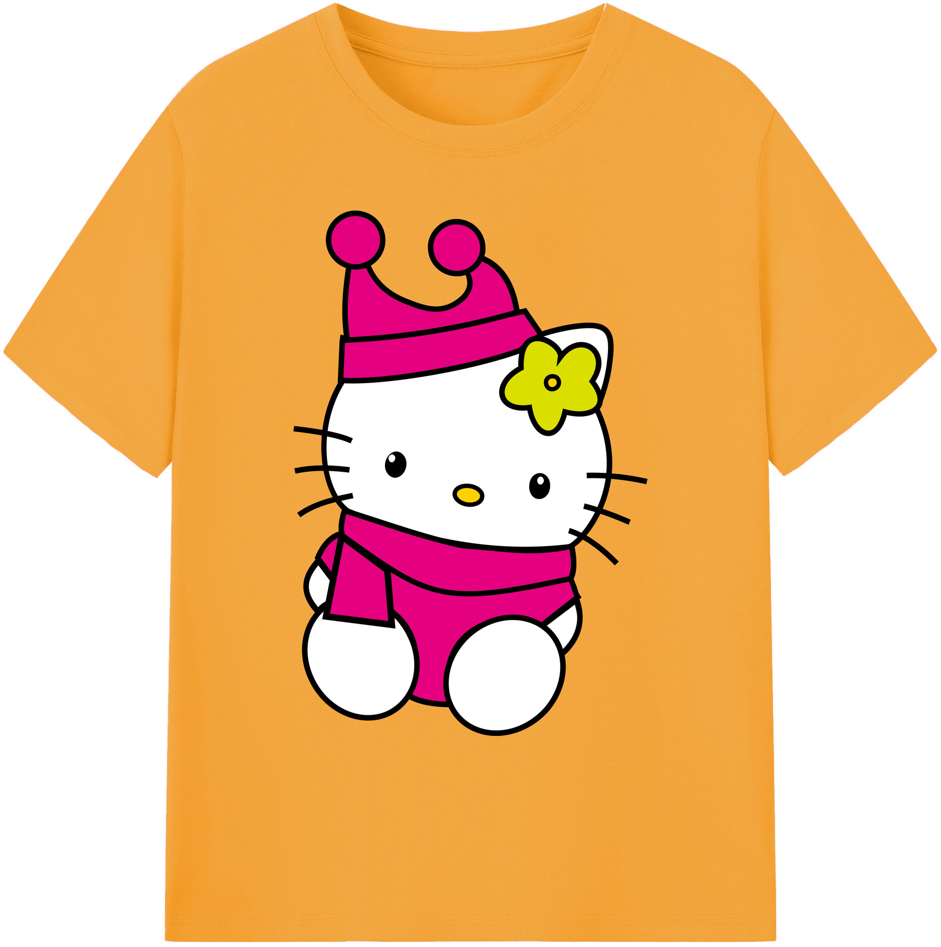 （画像用） Hello Kitty ハローキティ 綿100％ メンズ半袖Tシャツ｜肌触りやわらか＆通気性