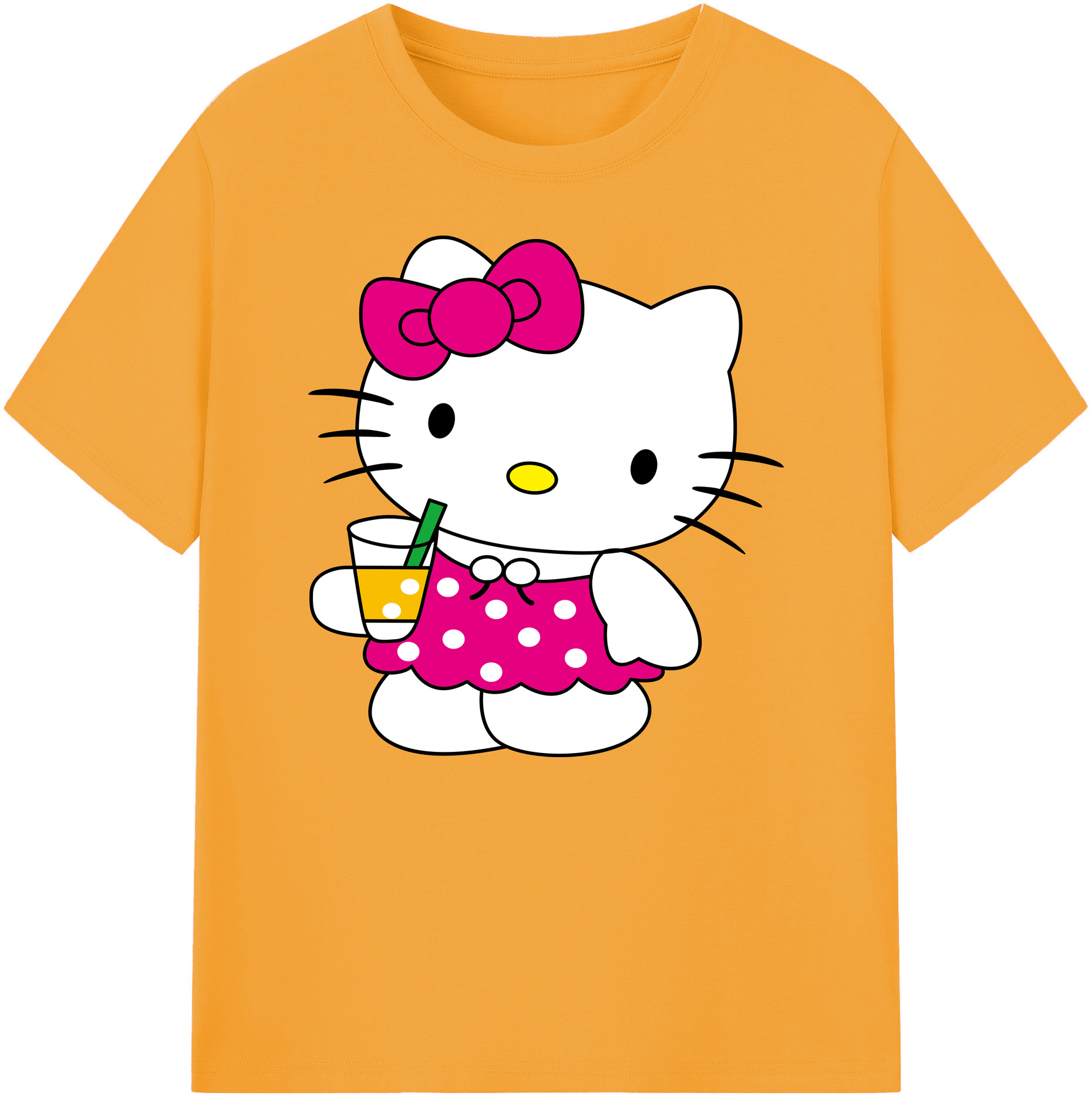 （画像用） Hello Kitty ハローキティ 綿100％ メンズ半袖Tシャツ｜肌触りやわらか＆通気性