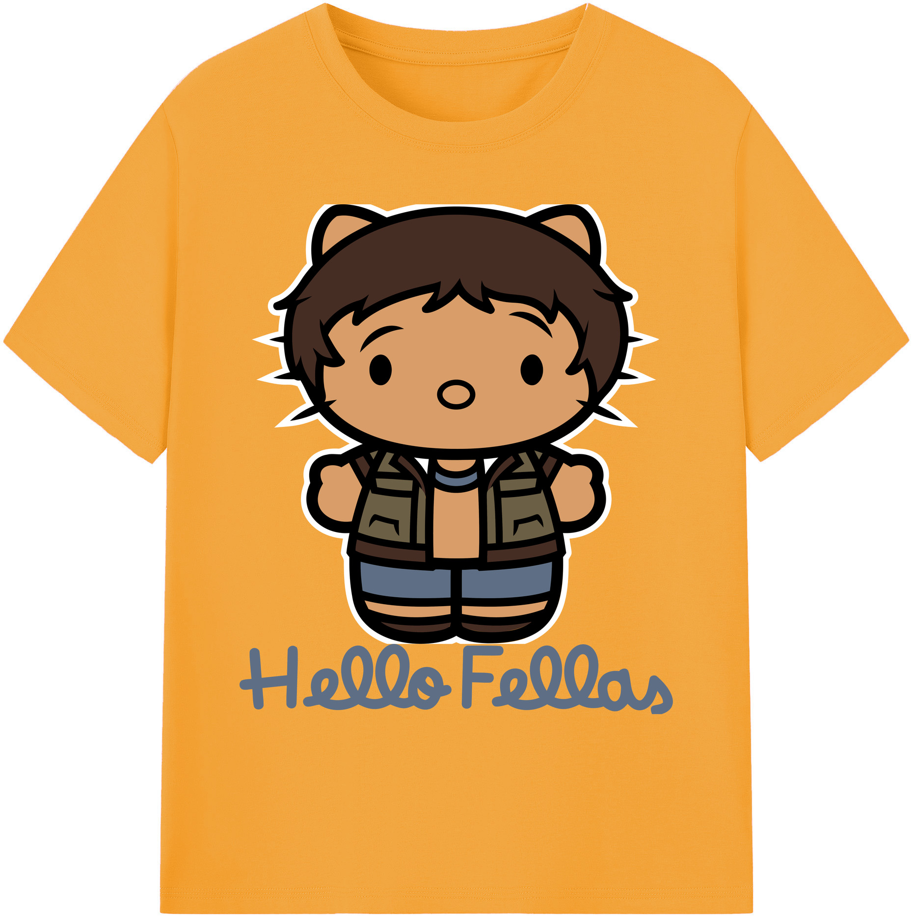 （画像用） Hello Kitty ハローキティ 綿100％ メンズ半袖Tシャツ｜肌触りやわらか＆通気性