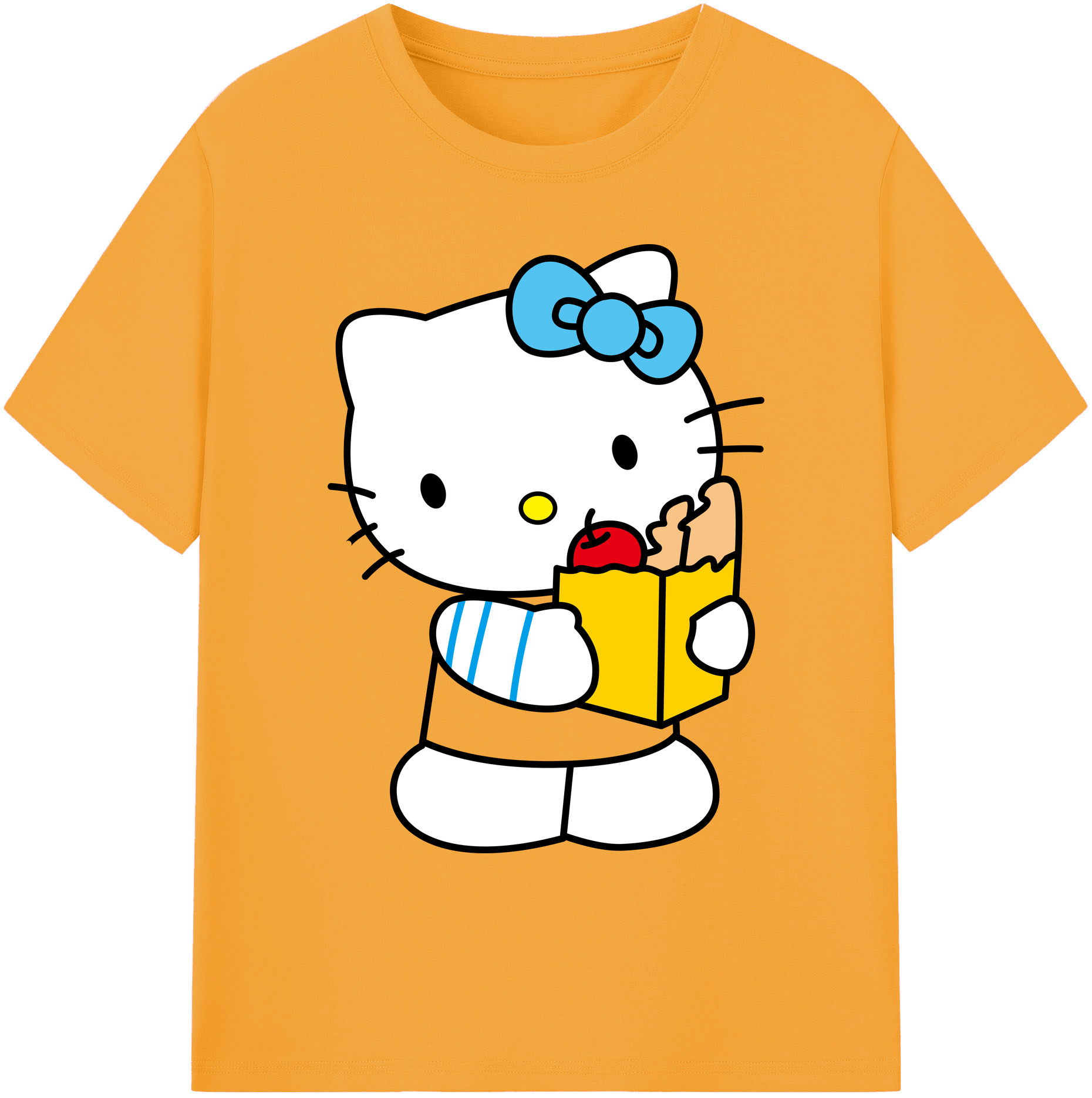 （画像用） Hello Kitty ハローキティ 綿100％ メンズ半袖Tシャツ｜肌触りやわらか＆通気性
