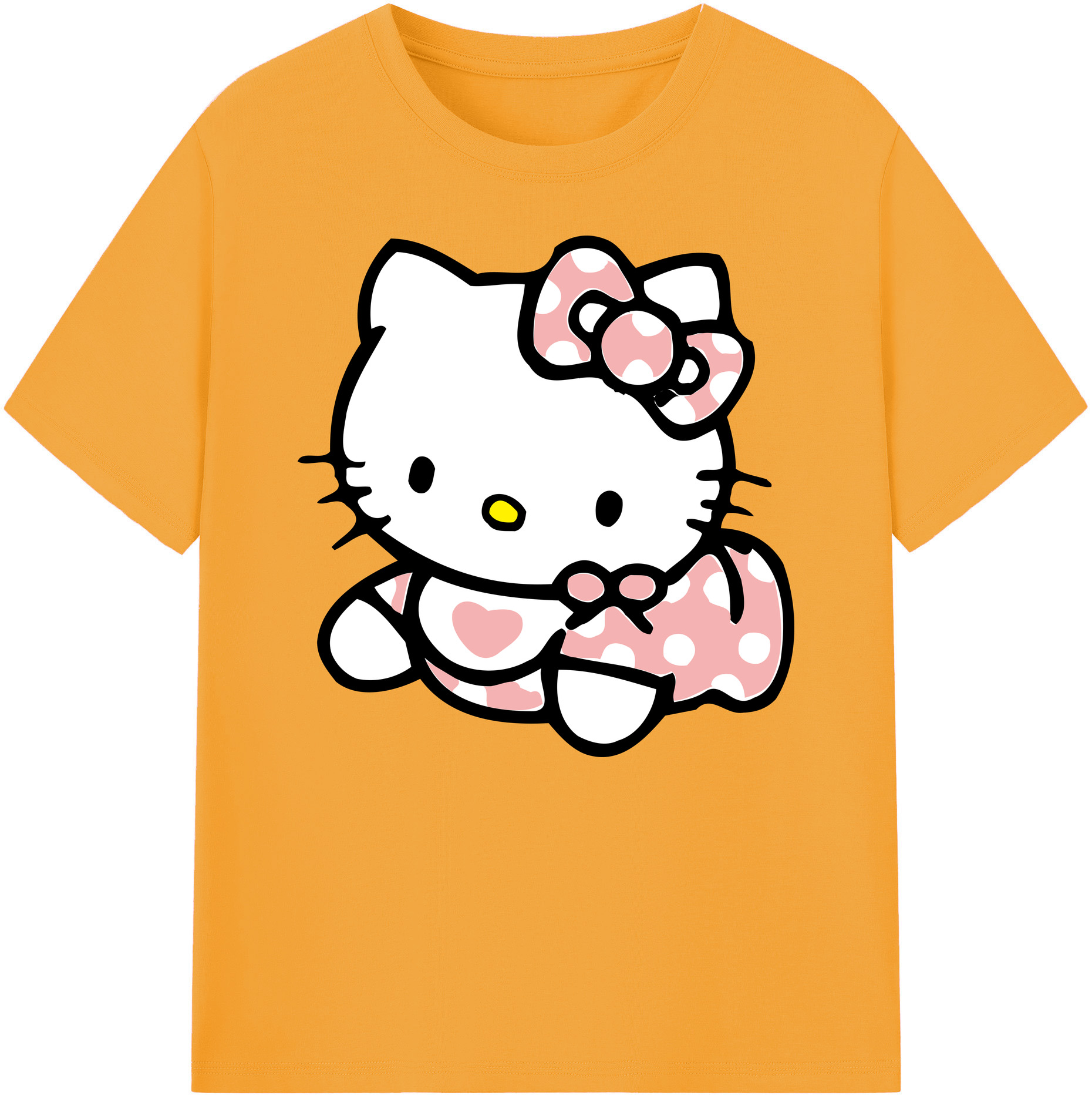 （画像用） Hello Kitty ハローキティ 綿100％ メンズ半袖Tシャツ｜肌触りやわらか＆通気性