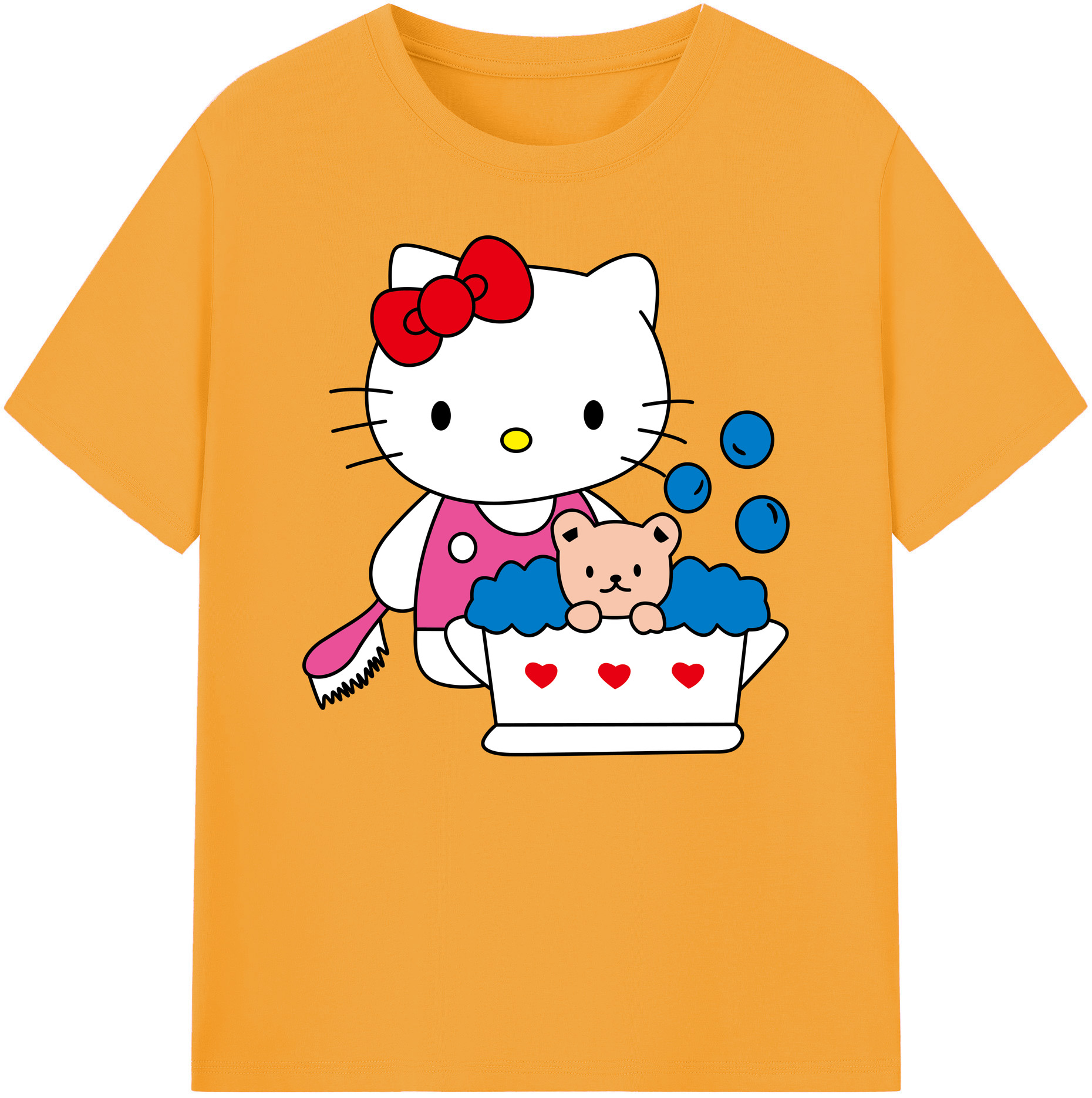 （画像用） Hello Kitty ハローキティ 綿100％ メンズ半袖Tシャツ｜肌触りやわらか＆通気性